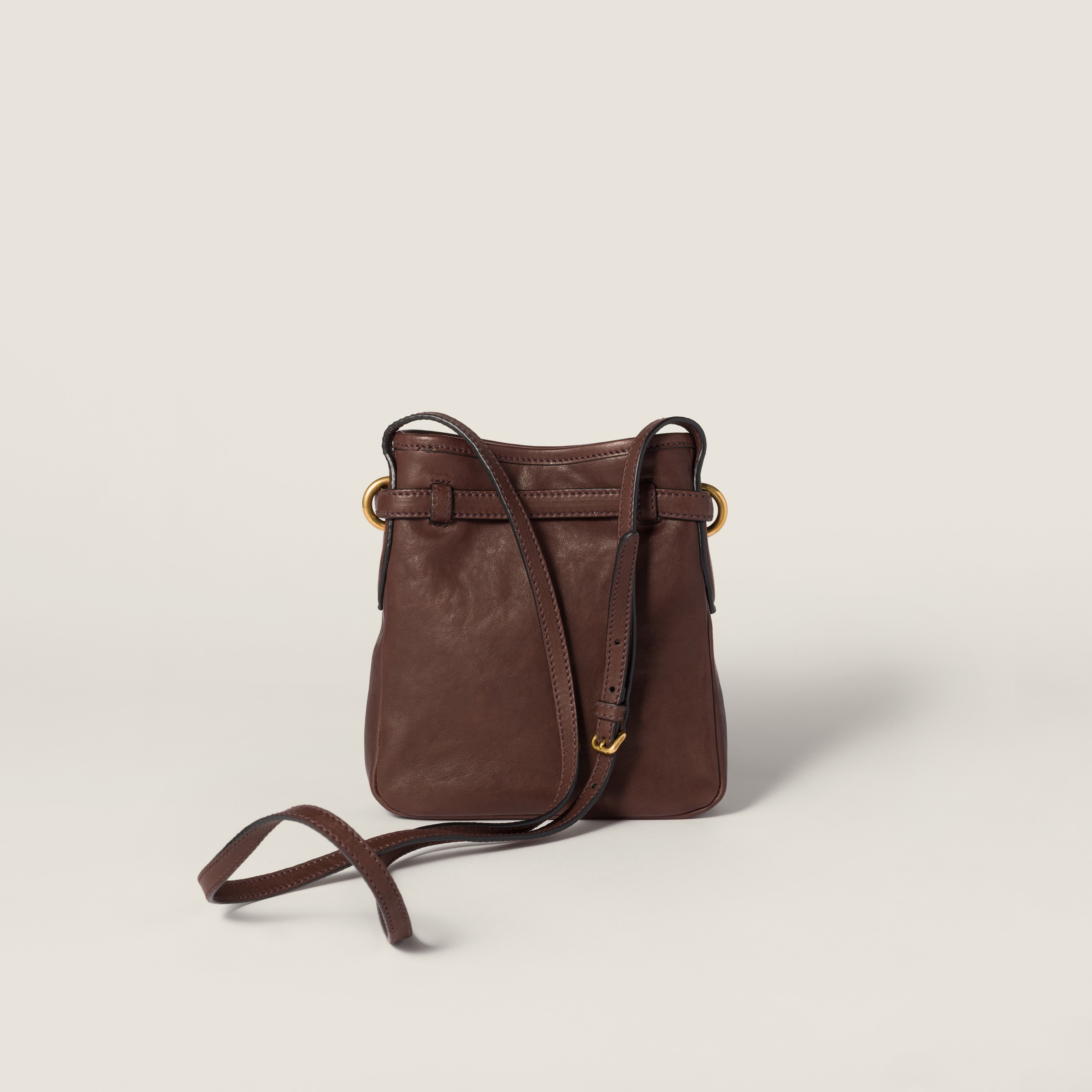 Miu Miu Nappa Leather Pouch In Brown