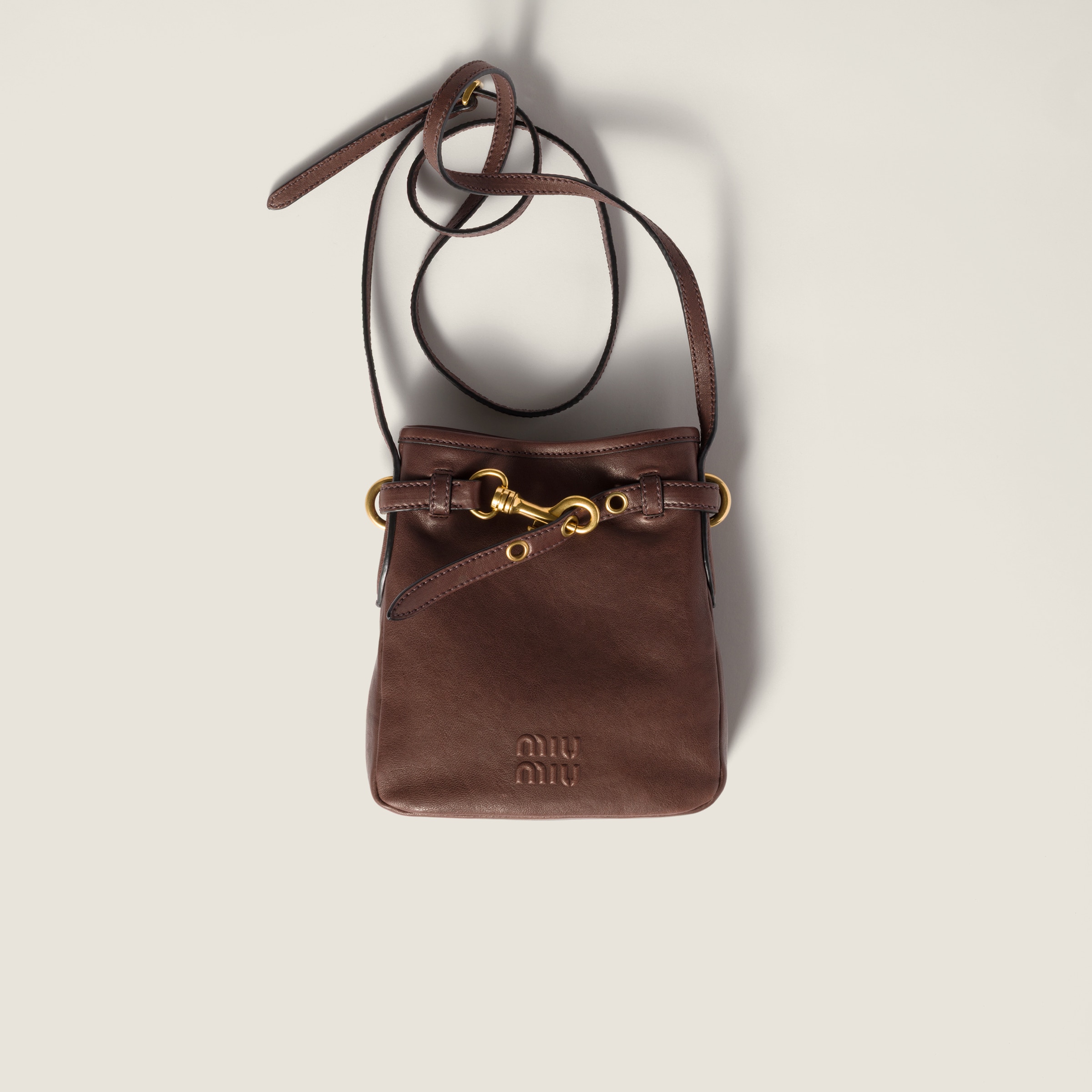 【MiuMiu】ナッパレザー ポーチ miumiuミュウミュウ ロゴ ナッパレザー ポーチ (MiuMiu/バッグ
