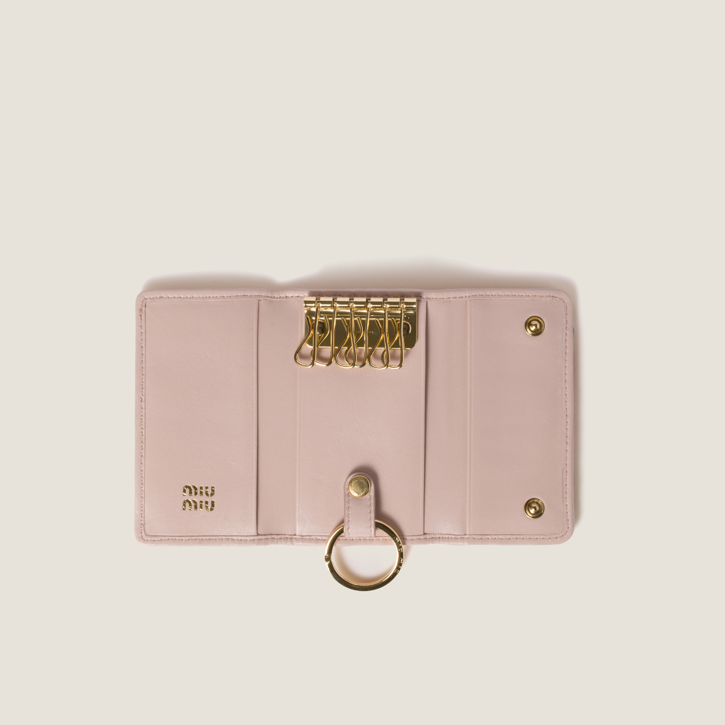 【日本産】 マテラッセレザー ピンクベージュ キーケース Miu Miu | 小物
