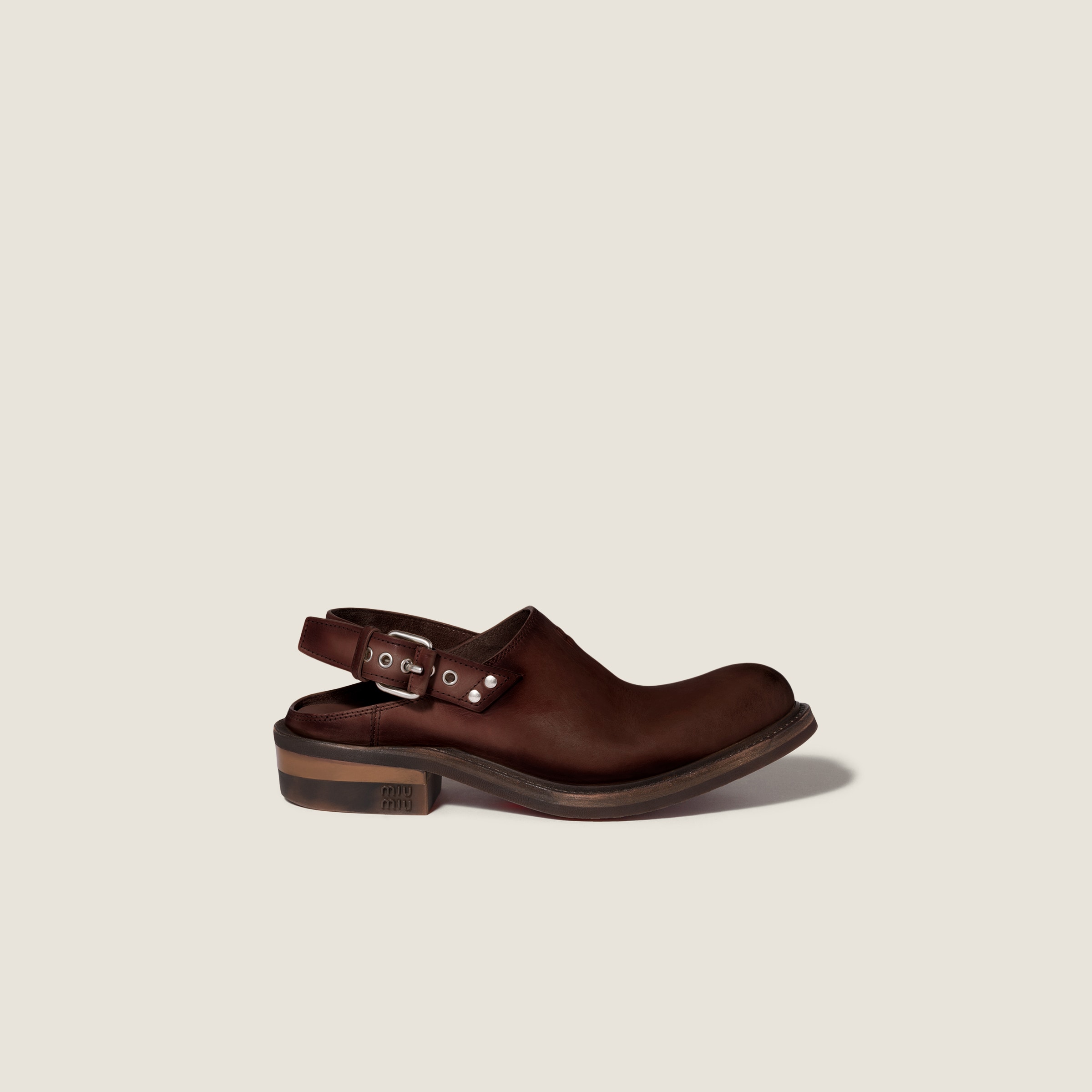 Miu Miu Foule leather mules
