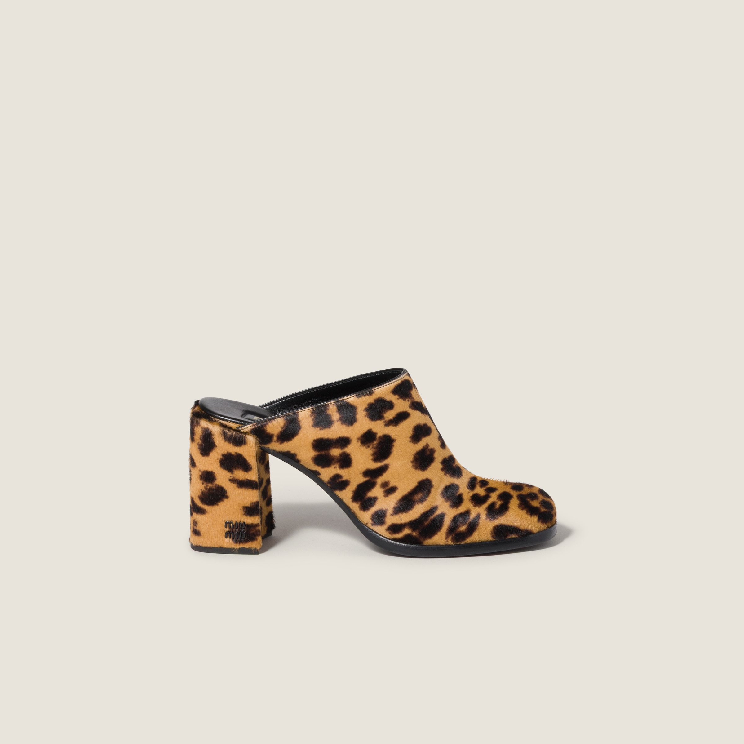Miu Miu Printed leather mules