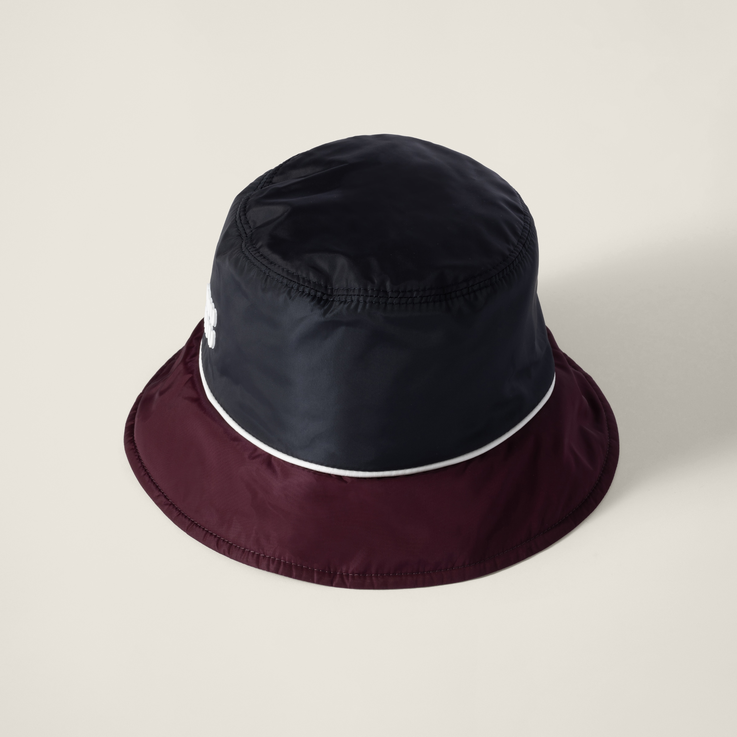 Miu Miu Technical Fabric Bucket Hat In Blue/burgundy
