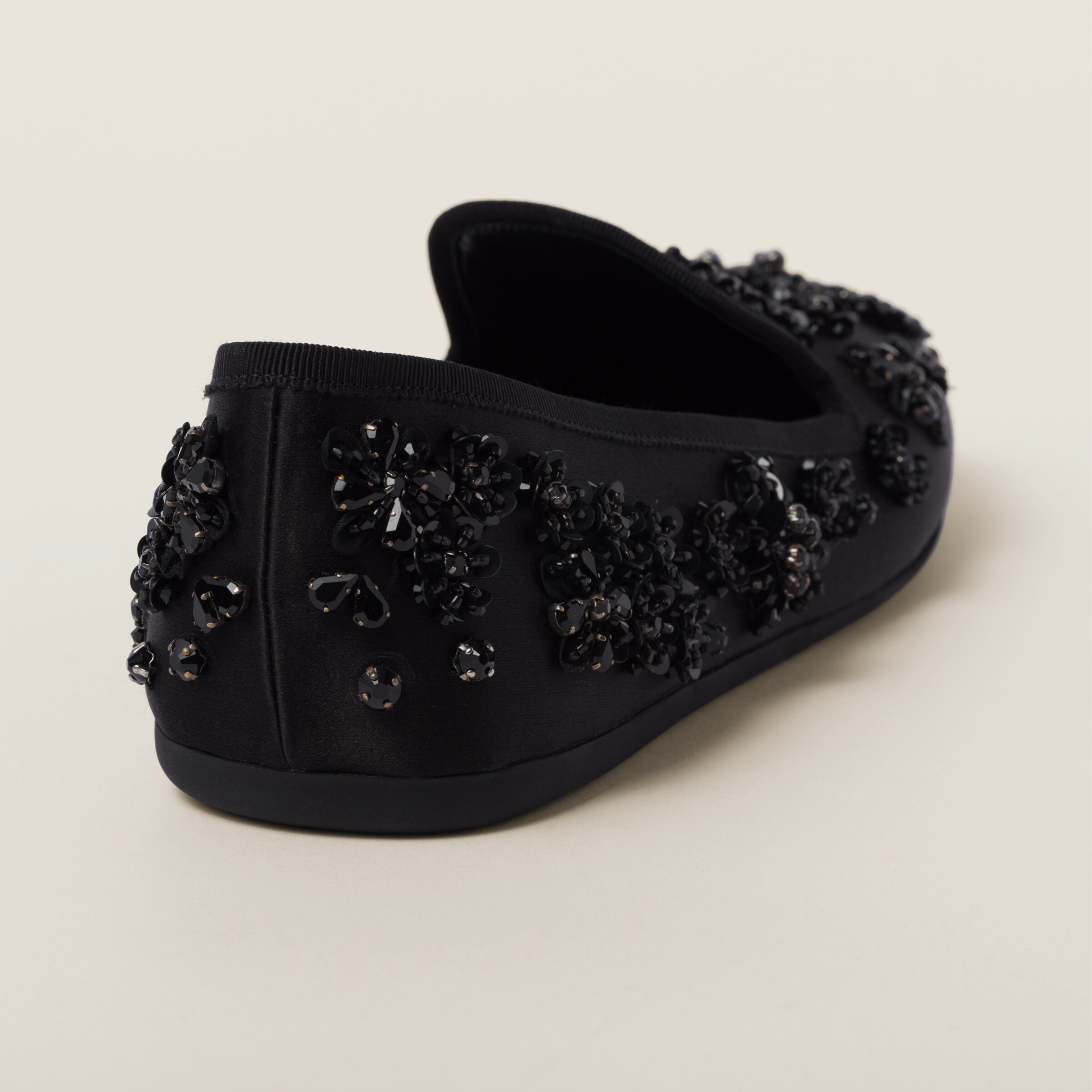 Black Satin Slippers Miu Miu