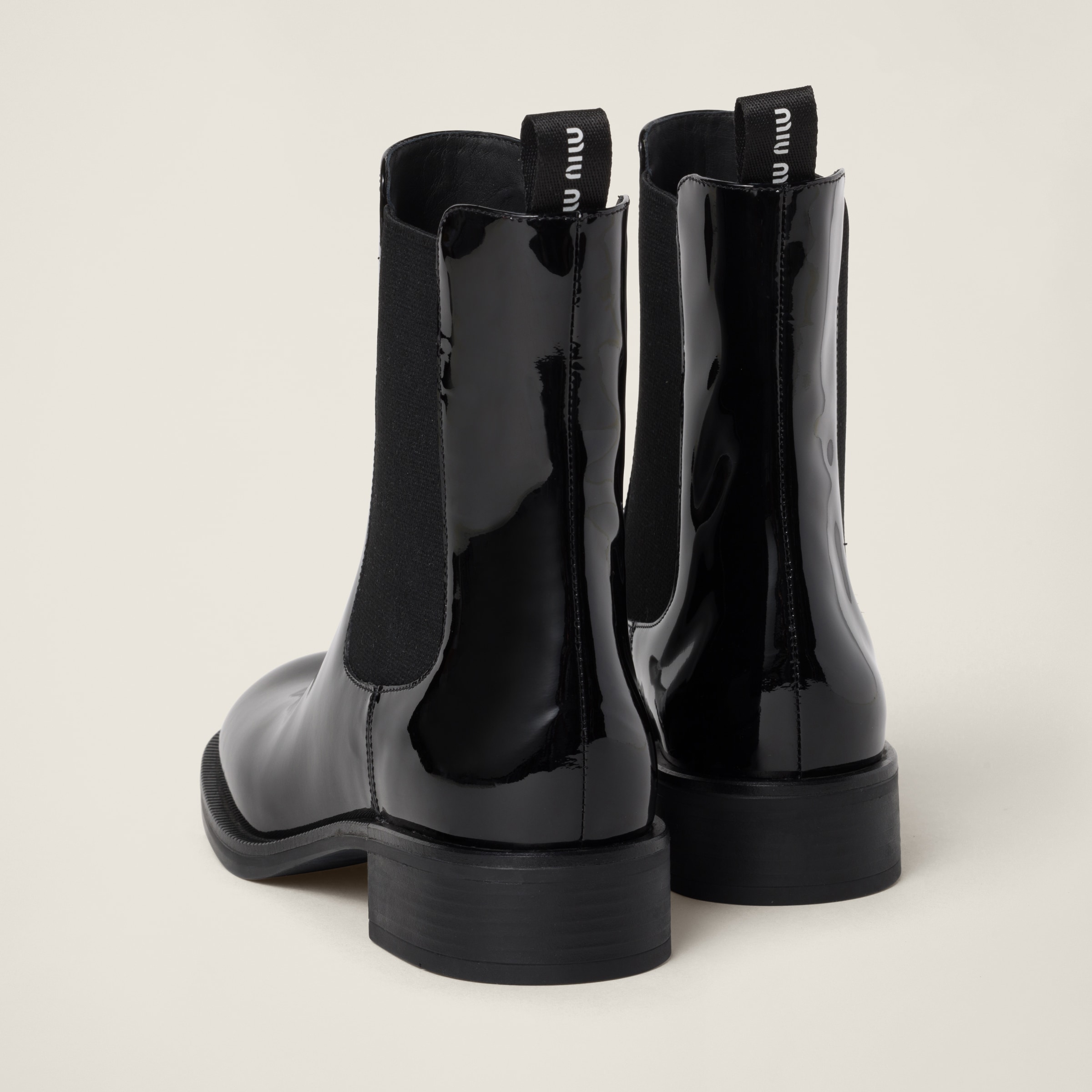 Black Patent Leather Booties | Miu Miu Black Patent Leather Booties | Miu Miu