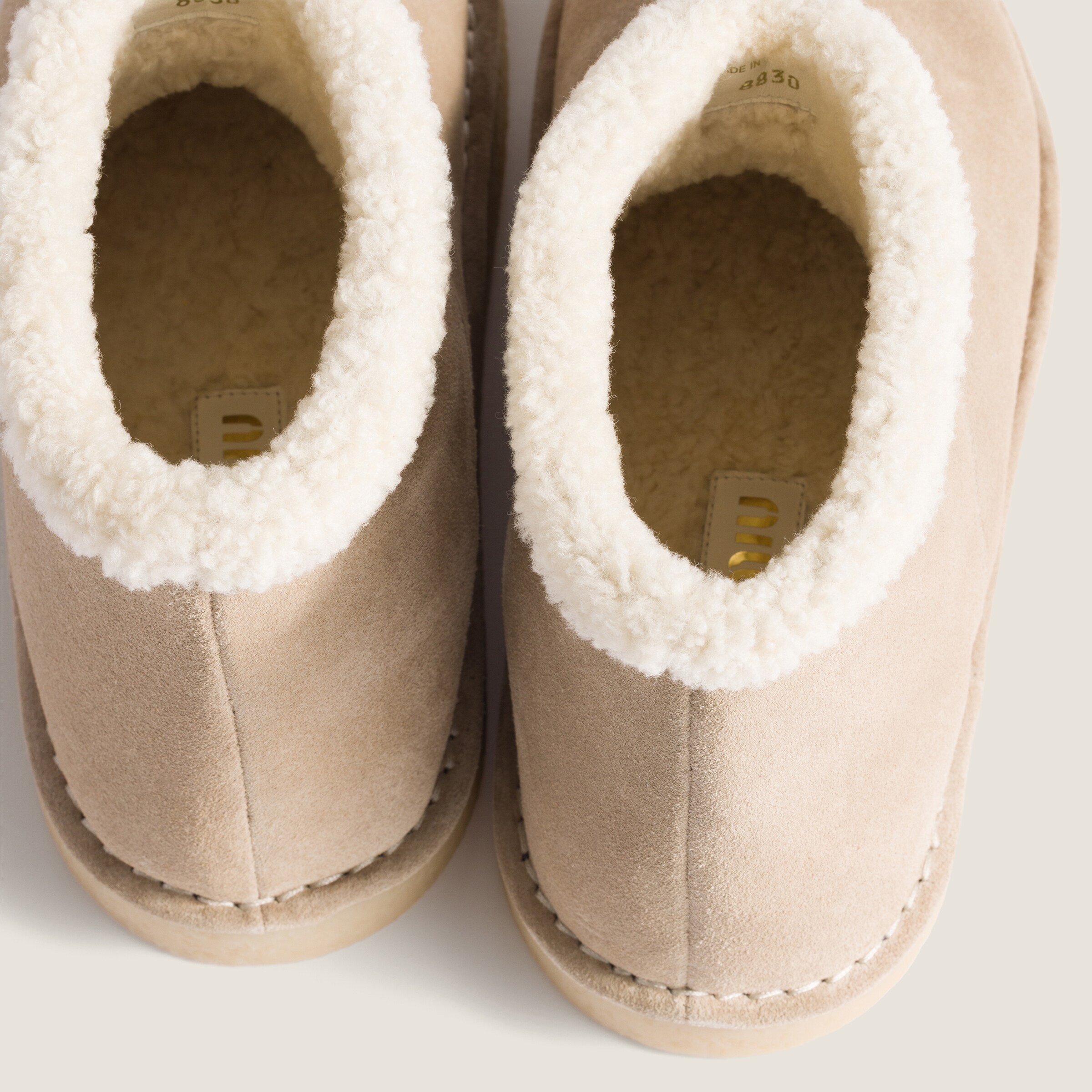 Desert Beige Suede And Shearling Booties | Miu Miu