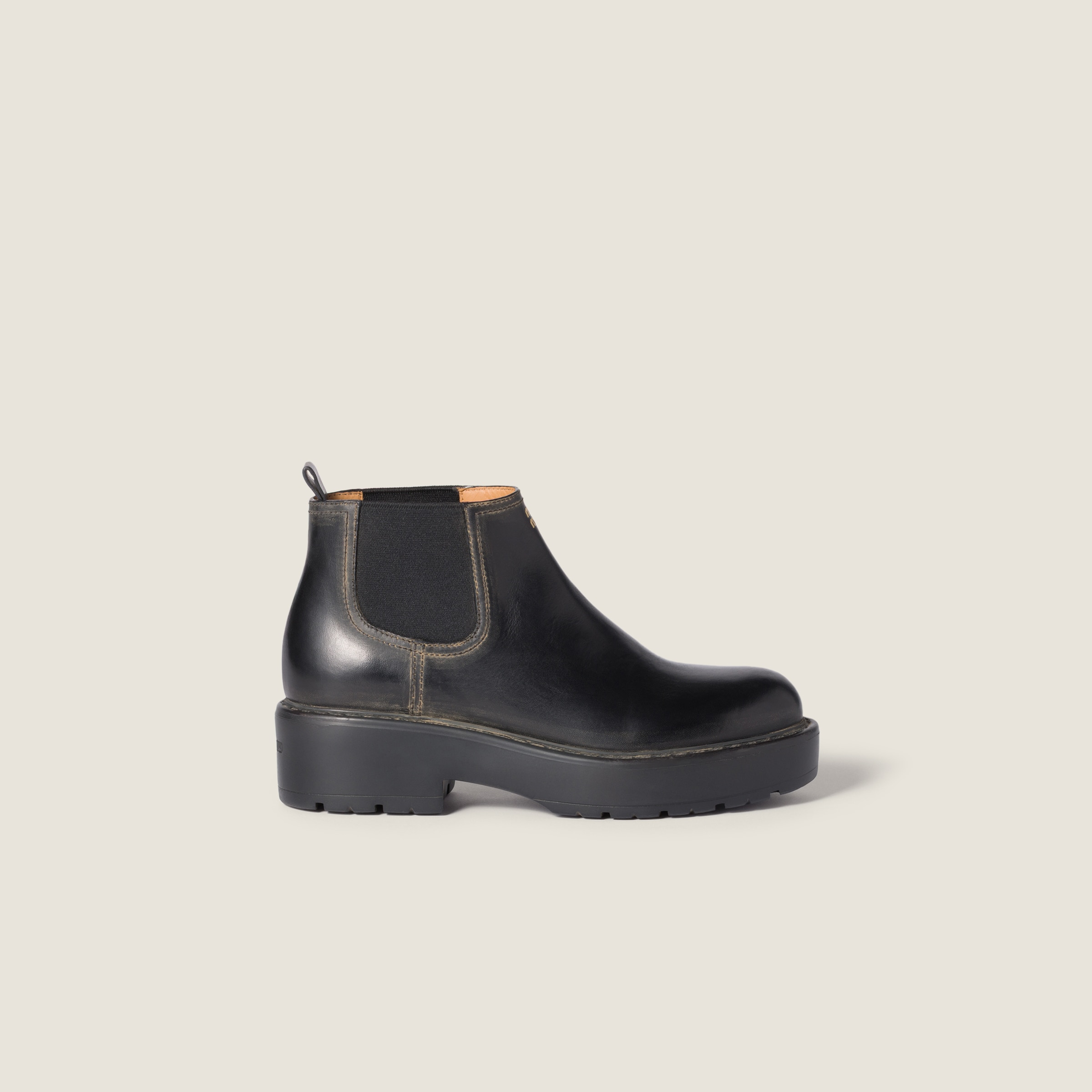 Miu Miu Ankle Boots With Chunky Sole And Pull Tab In Animal Print