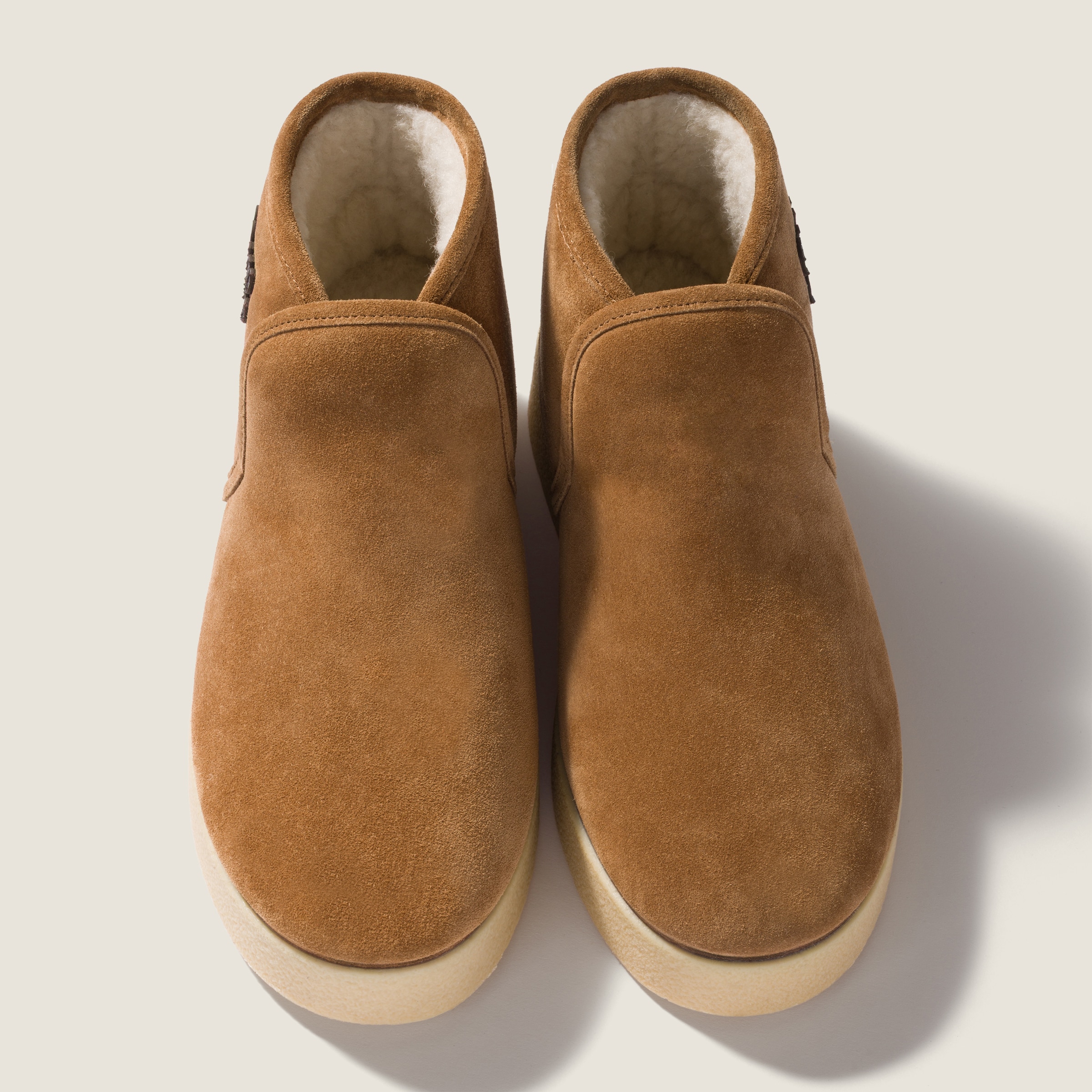 Cinnamon Suede And Shearling Slip-on Booties | Miu Miu