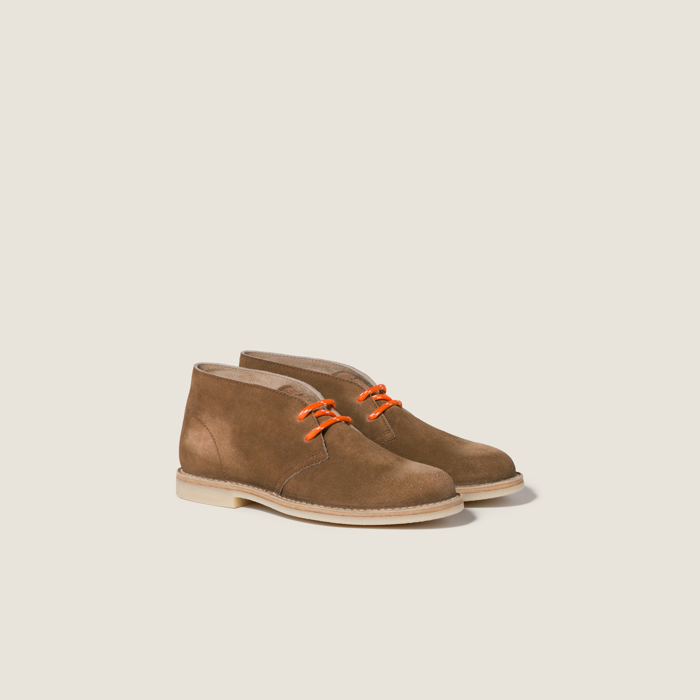 Cinnamon Délavé Suede Chukka Boots | Miu Miu - United States