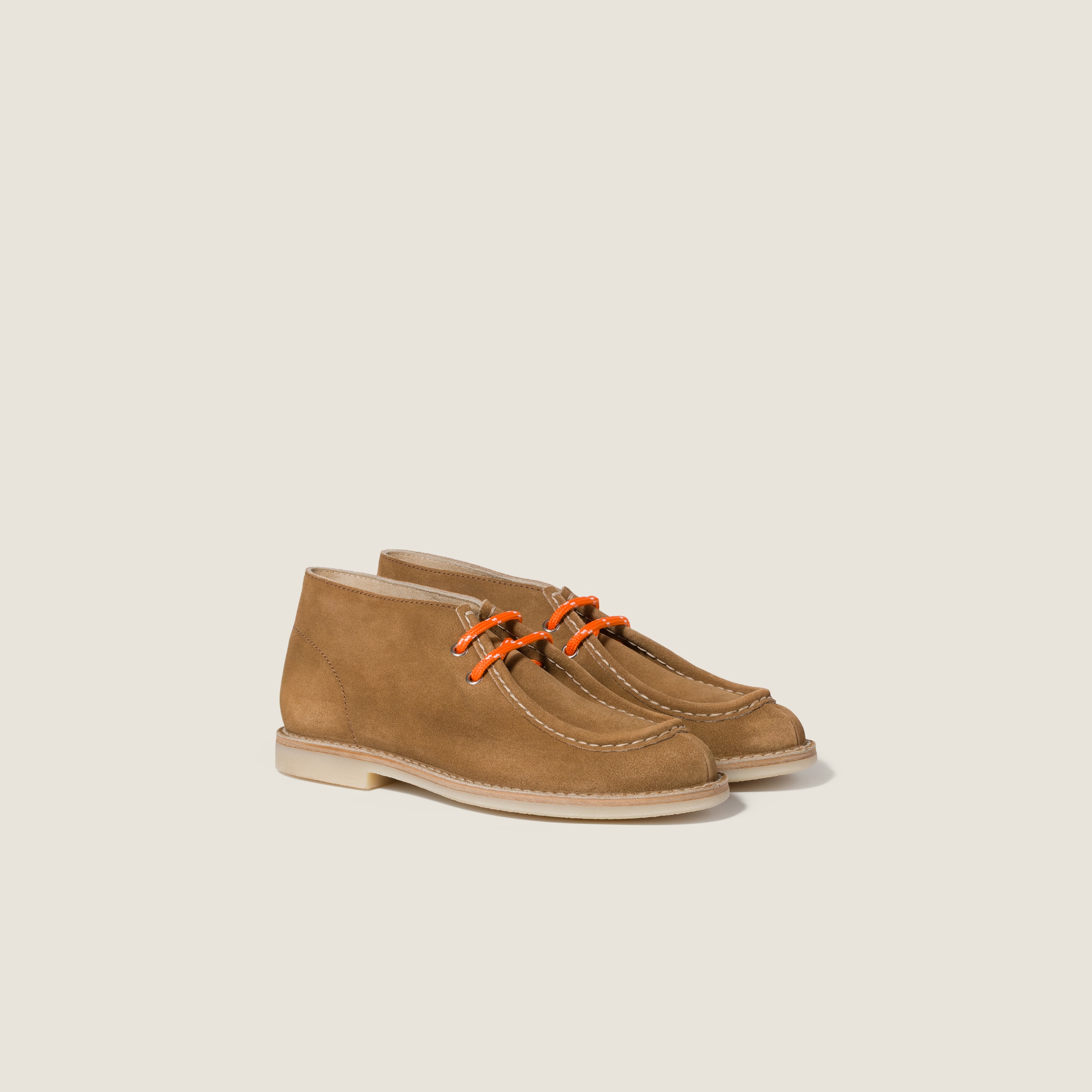 Cinnamon Délavé Suede Desert Boots | Miu Miu - United States
