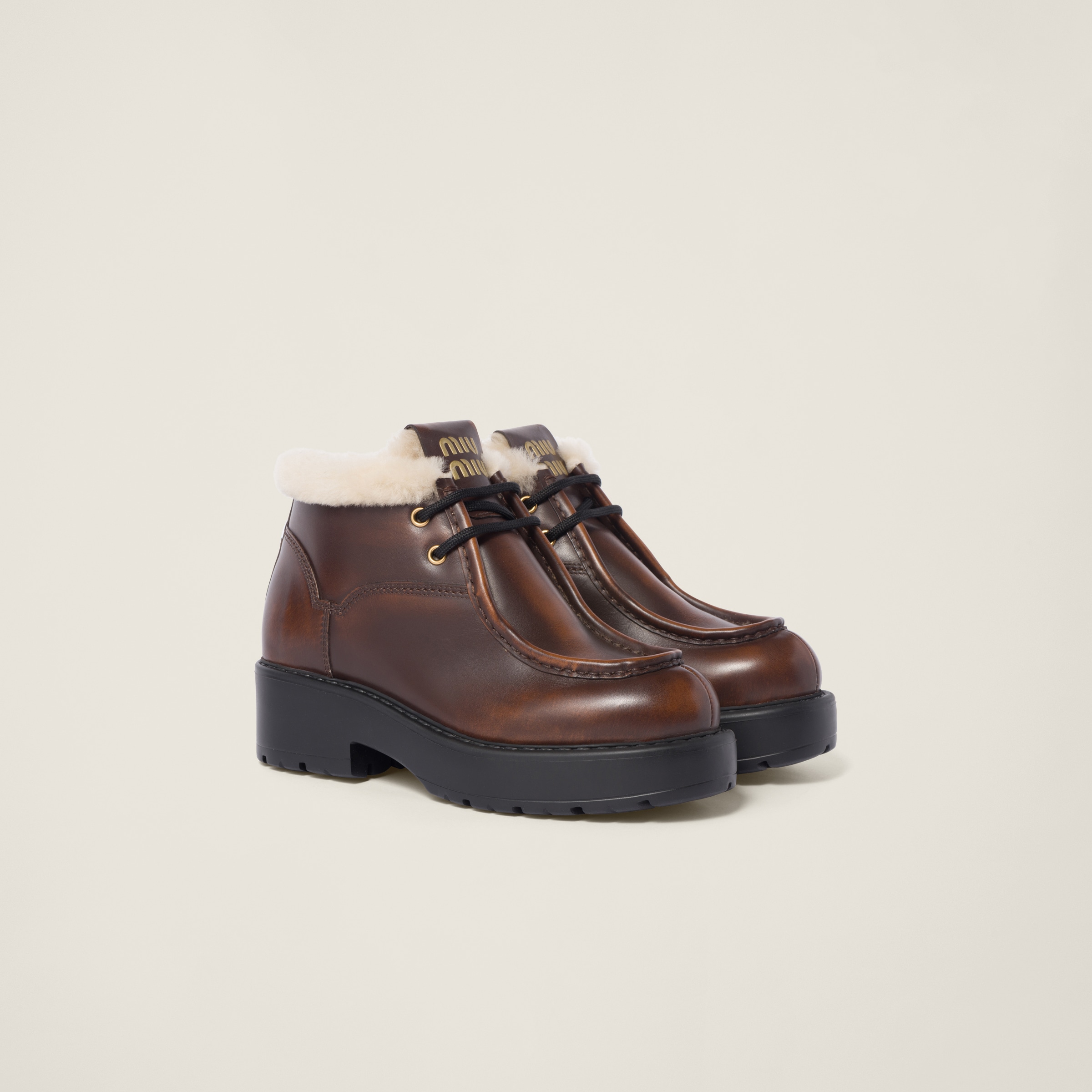 Fumé leather booties