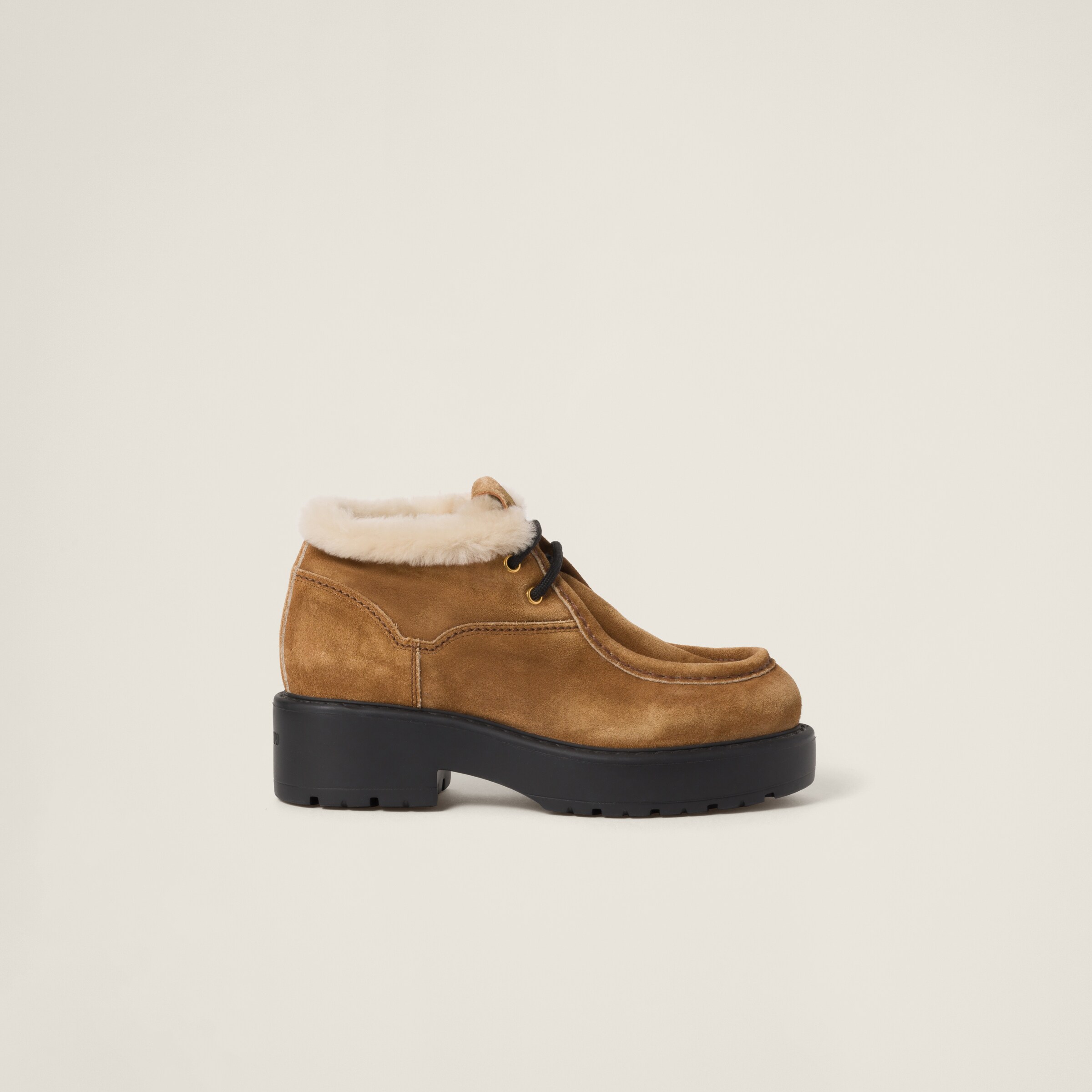 Cinnamon Faded Suede Booties | Miu Miu
