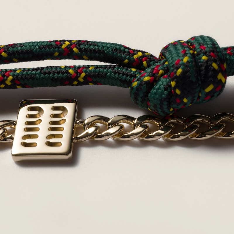 Trick portachiavi in pelle, corda e metallo