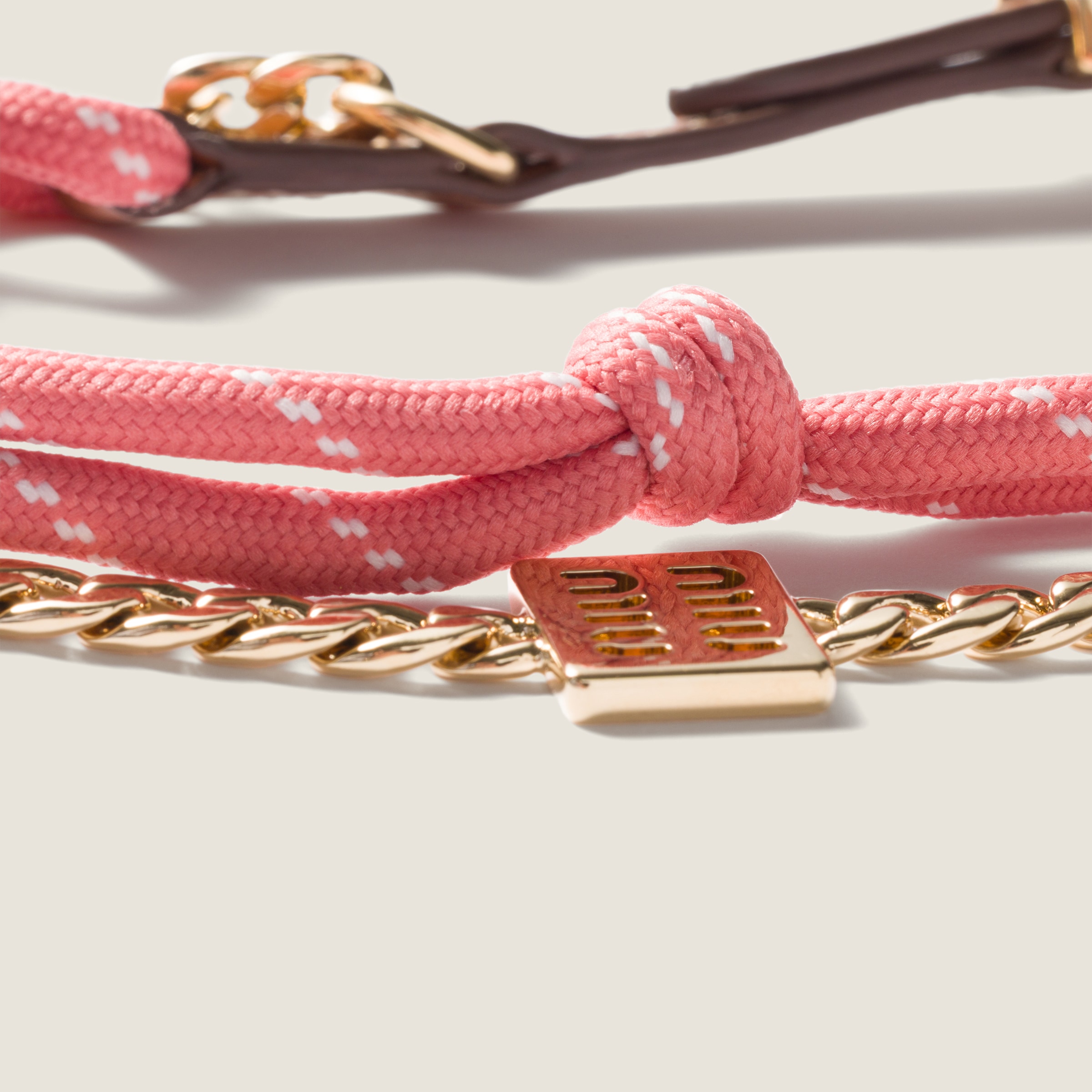 Miu Miu Leather, Cord And Metal Trick