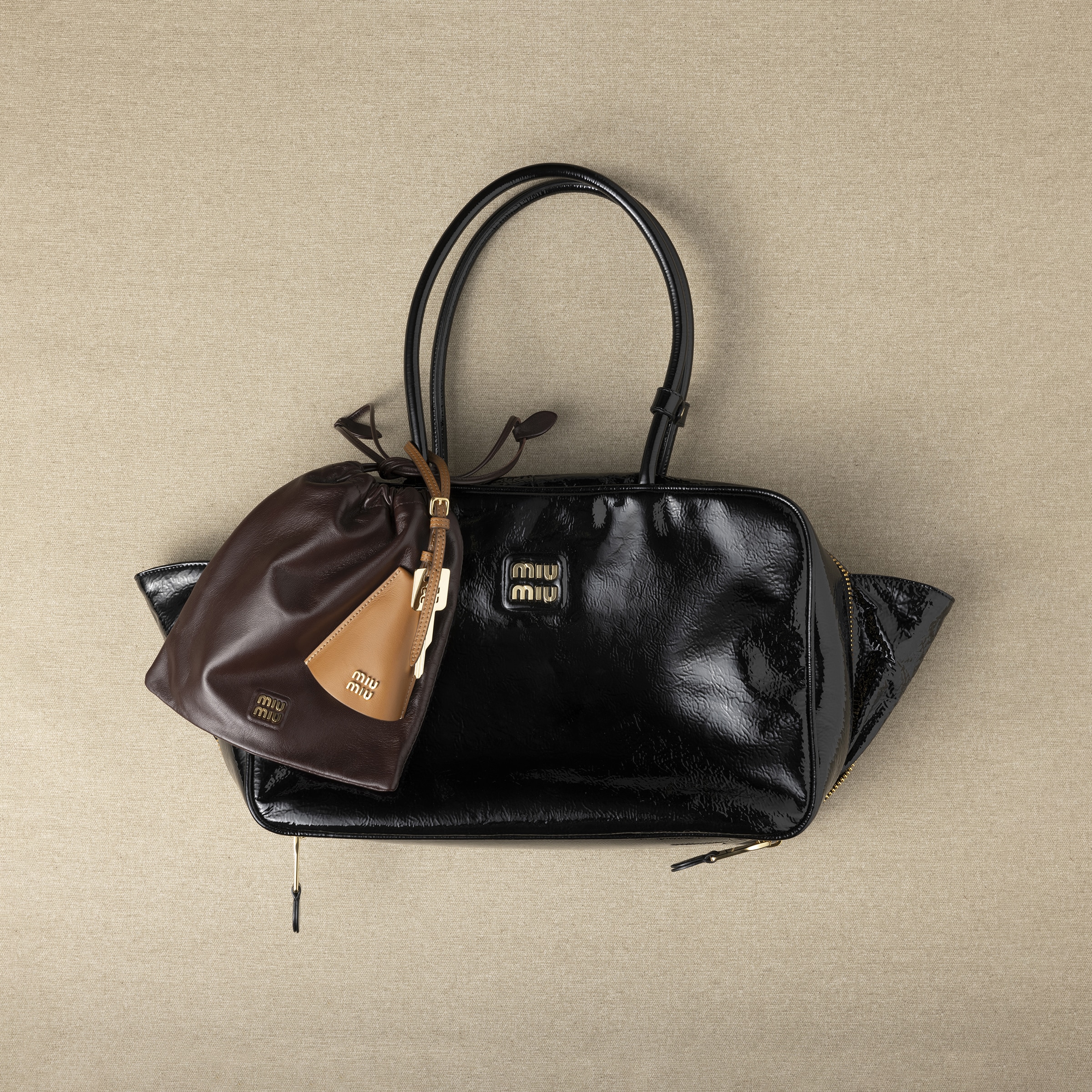 Miu Miu Leather Trick In Cognac