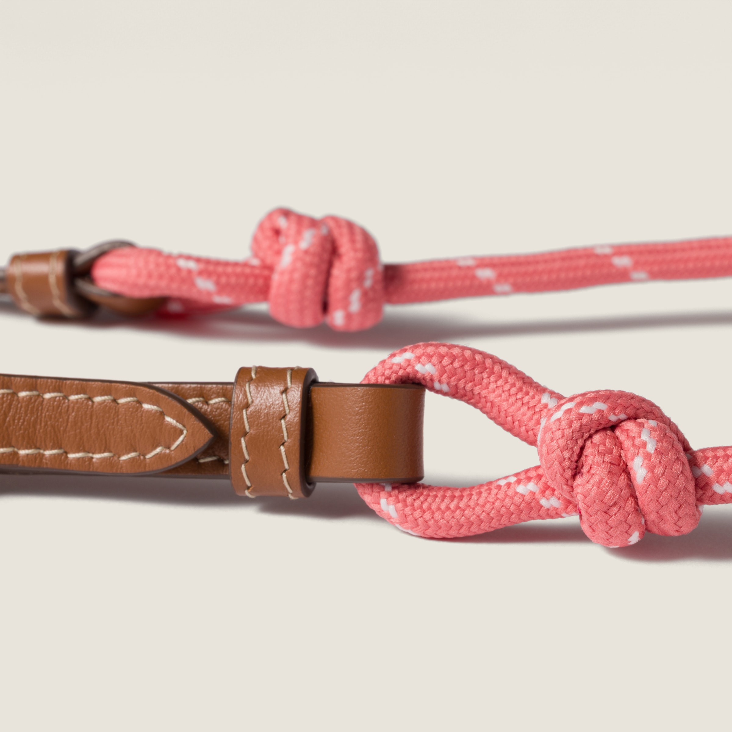 Miu Miu Leather And Cord Trick In Brown