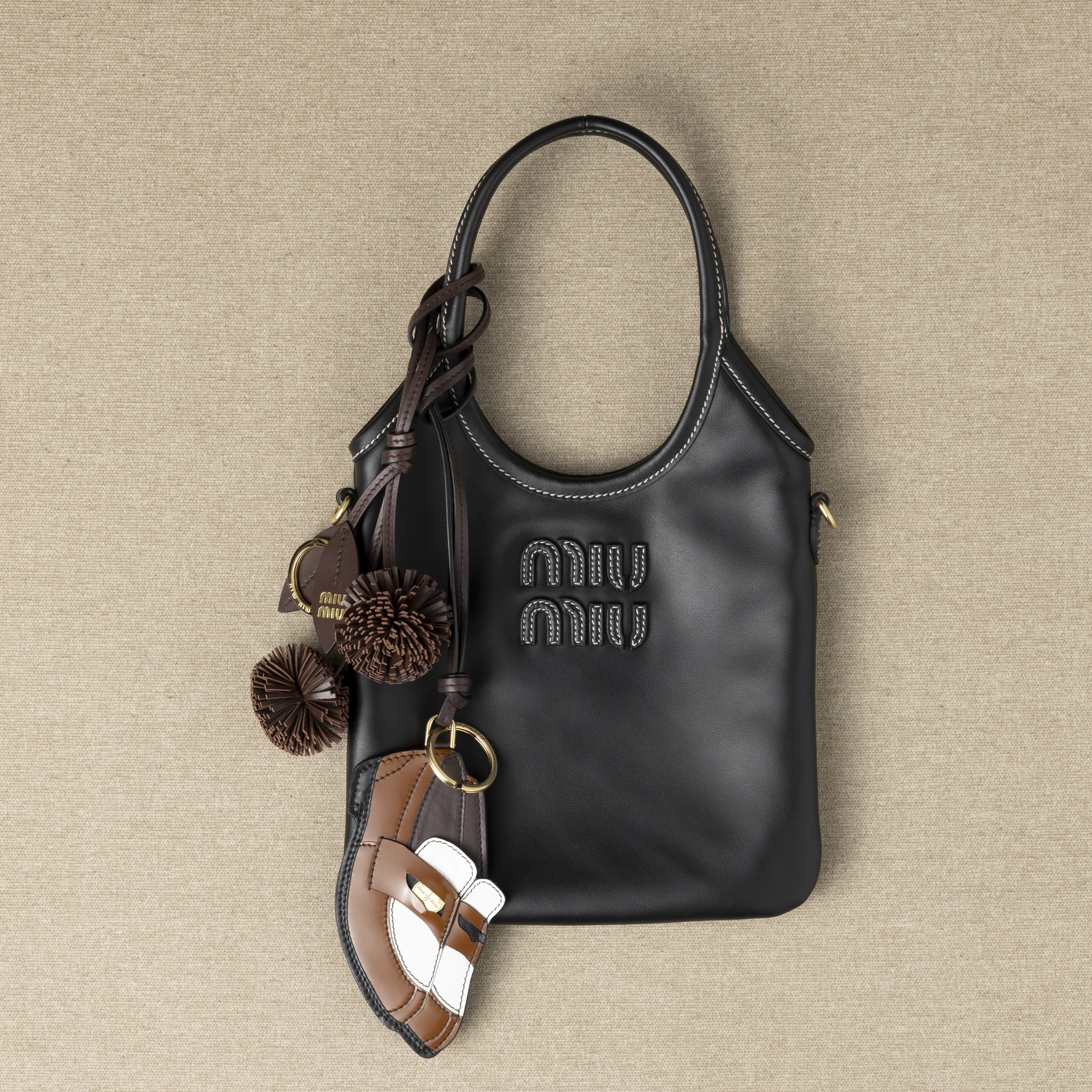 MIU MIU PENNY LOAFER LEATHER KEYCHAIN TRICK