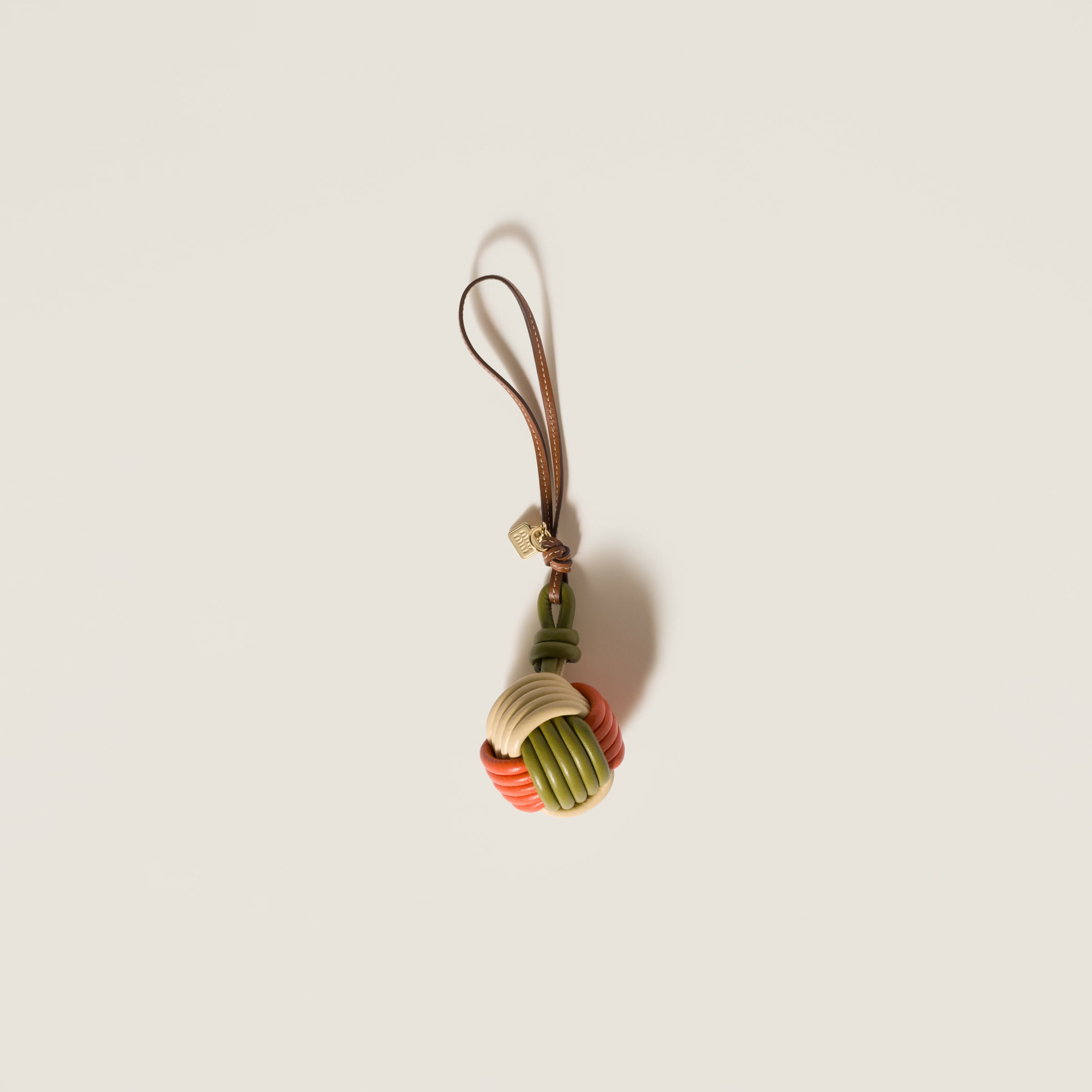 Miu Miu Knot-detail Charm In Ivy Green/briarwood/soy Green