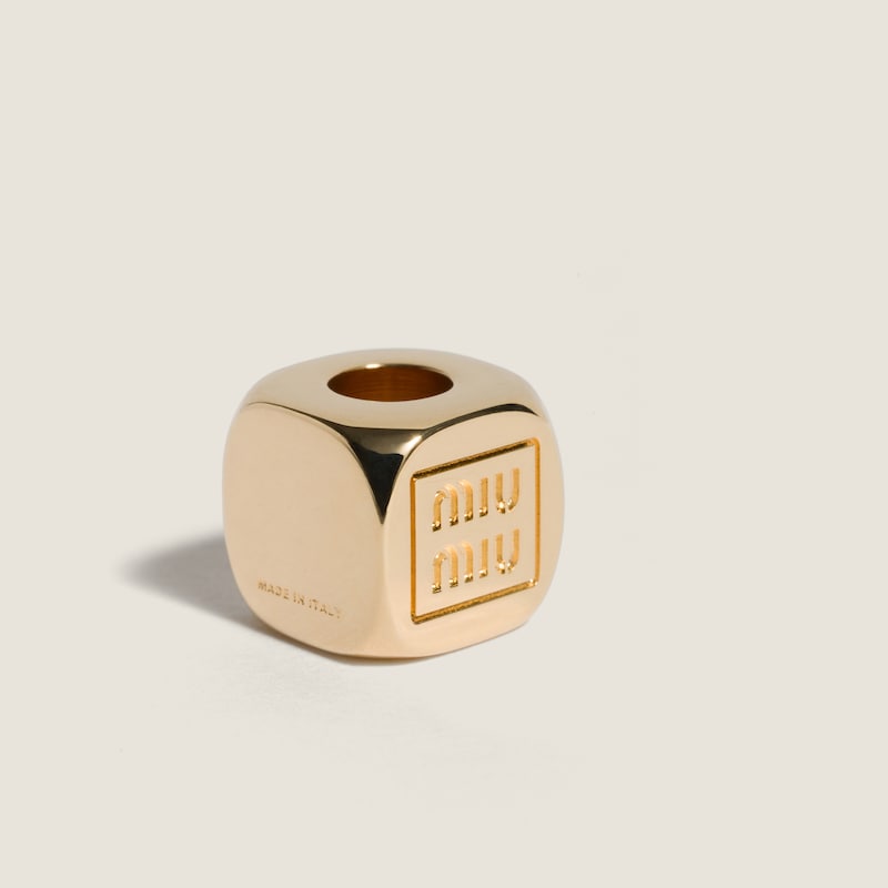 Enameled metal dice charm