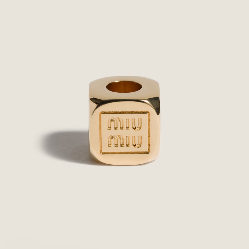 Enameled metal dice charm