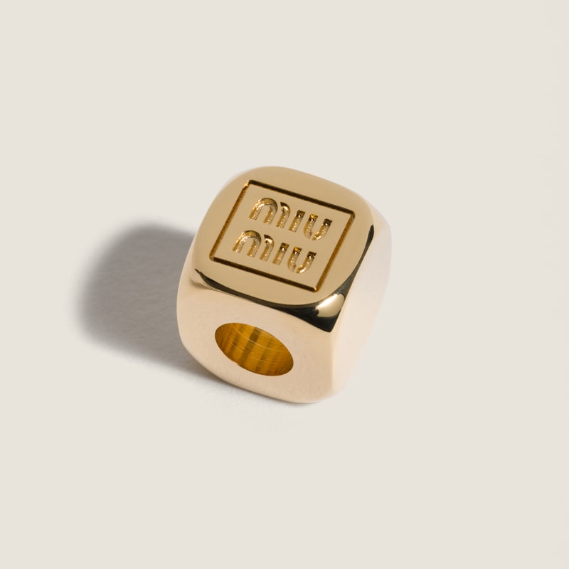 Enameled metal dice charm