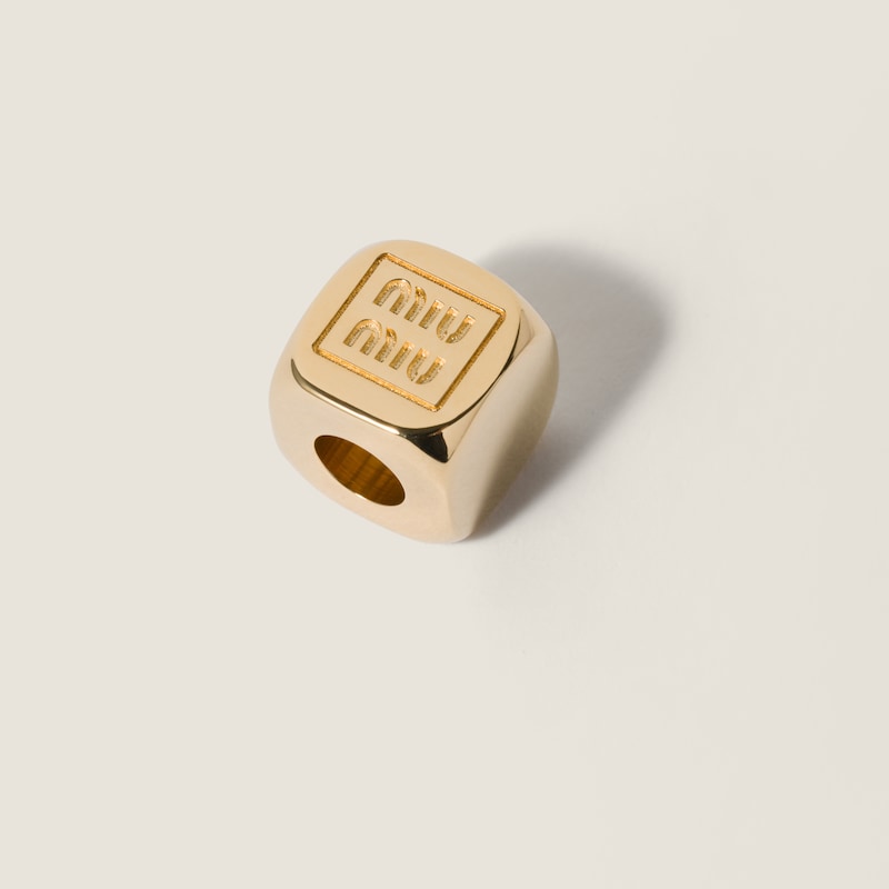 Enameled metal dice charm