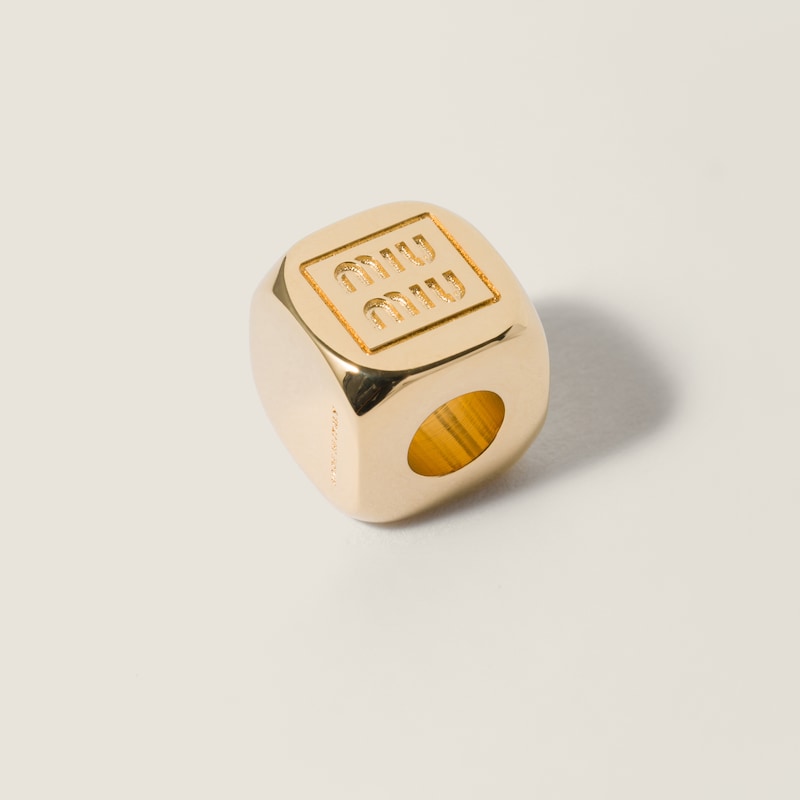 Enameled metal dice charm