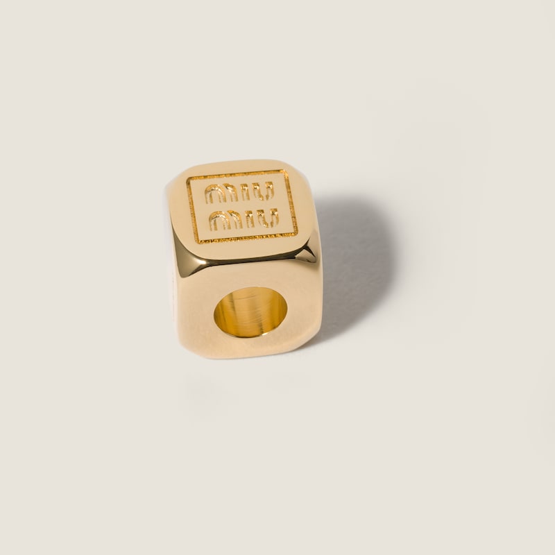 Enameled metal dice charm