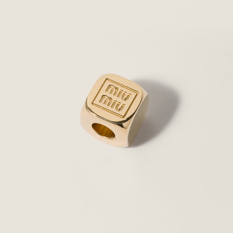 Enameled metal dice charm