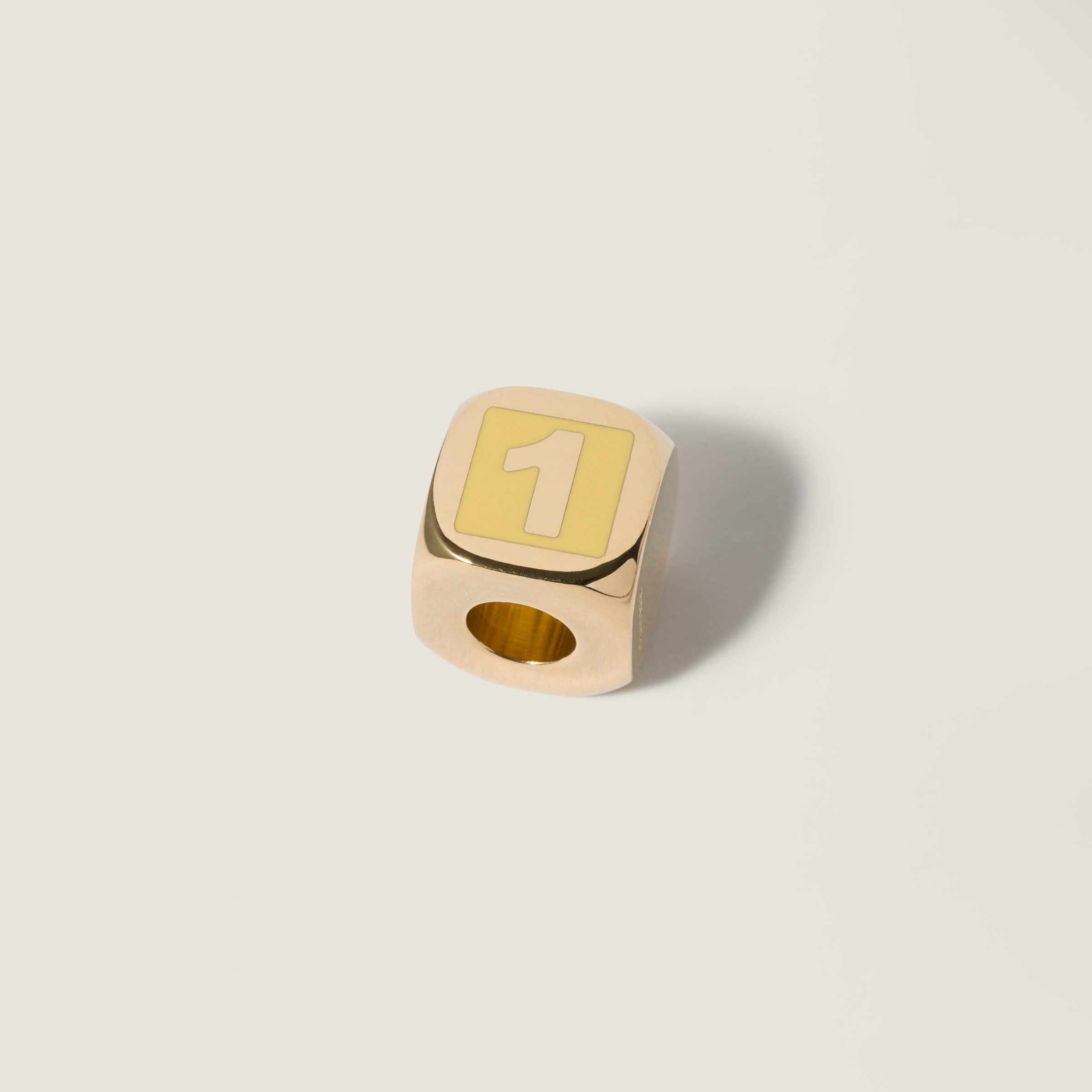 Enameled metal dice charm