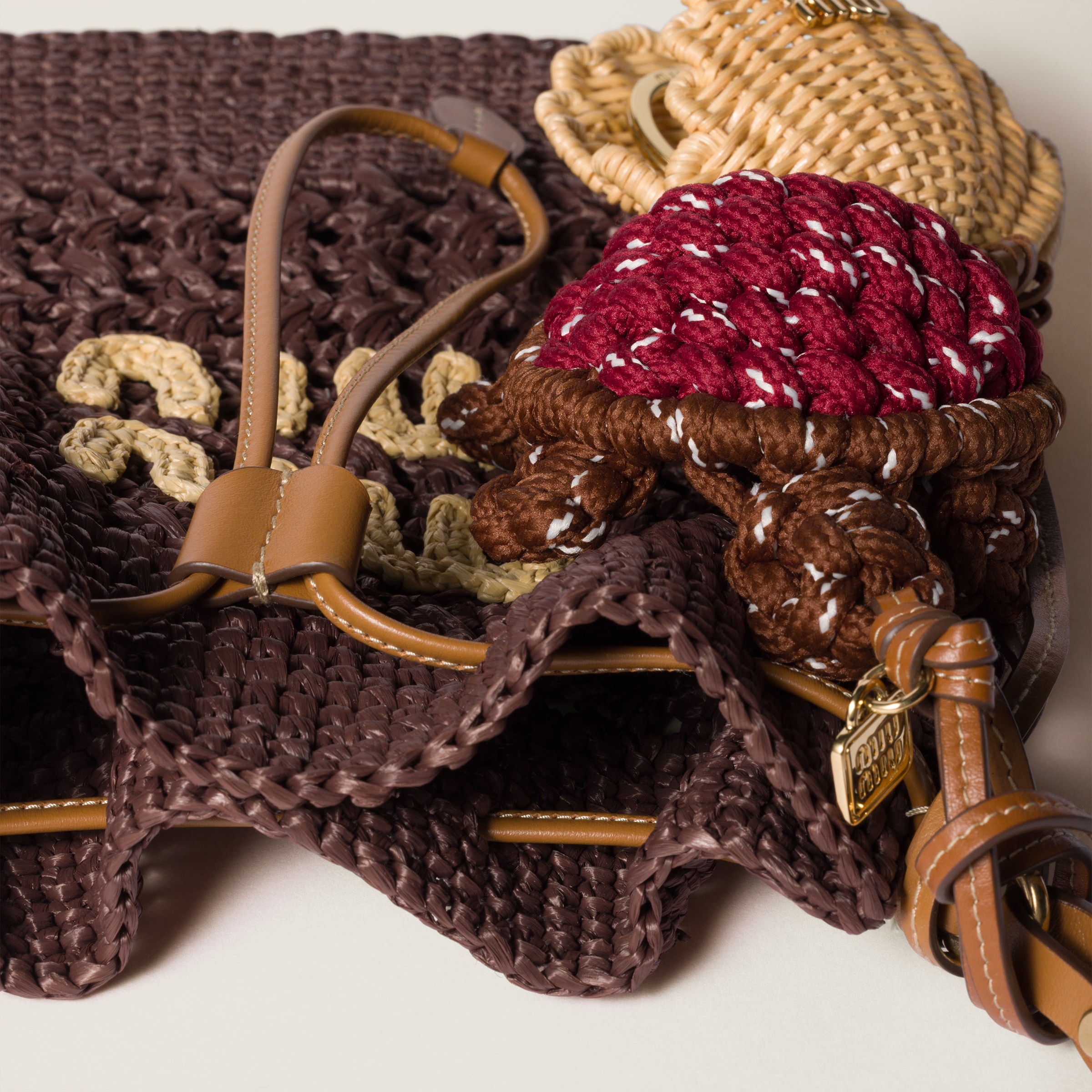 Miu Miu Cord And Leather Trick