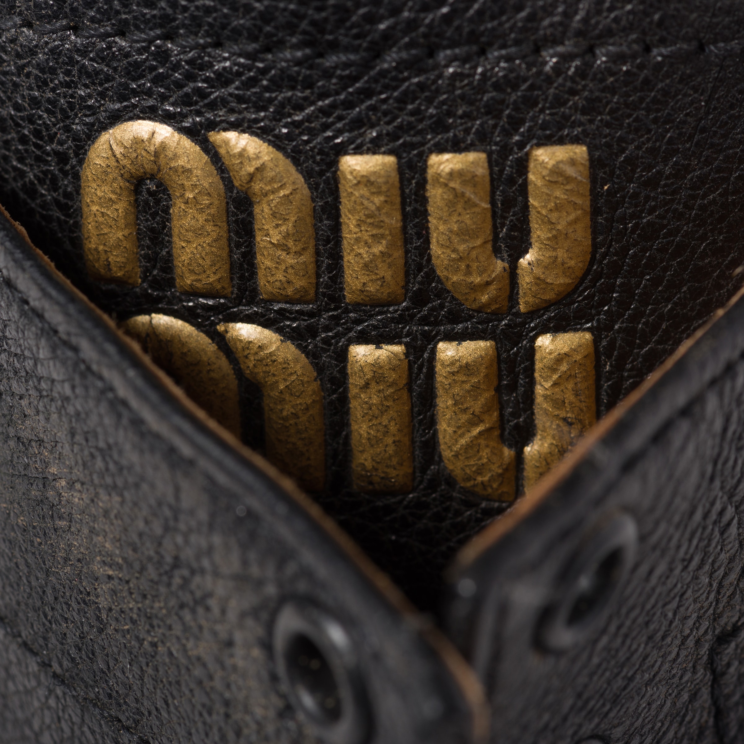 Miu Miu Leather Laced Booties In Black