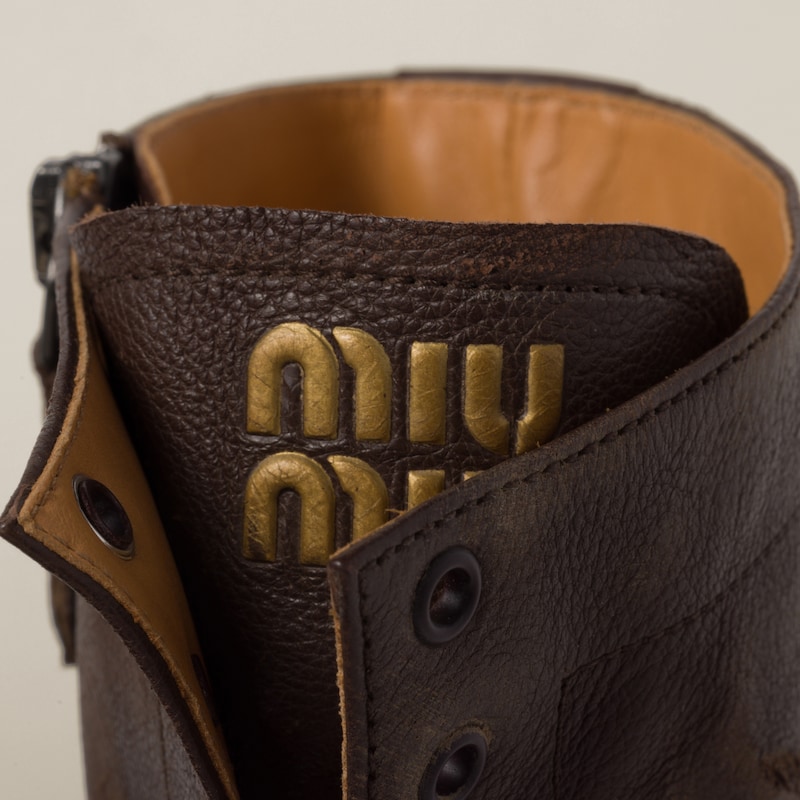 Leather laced booties