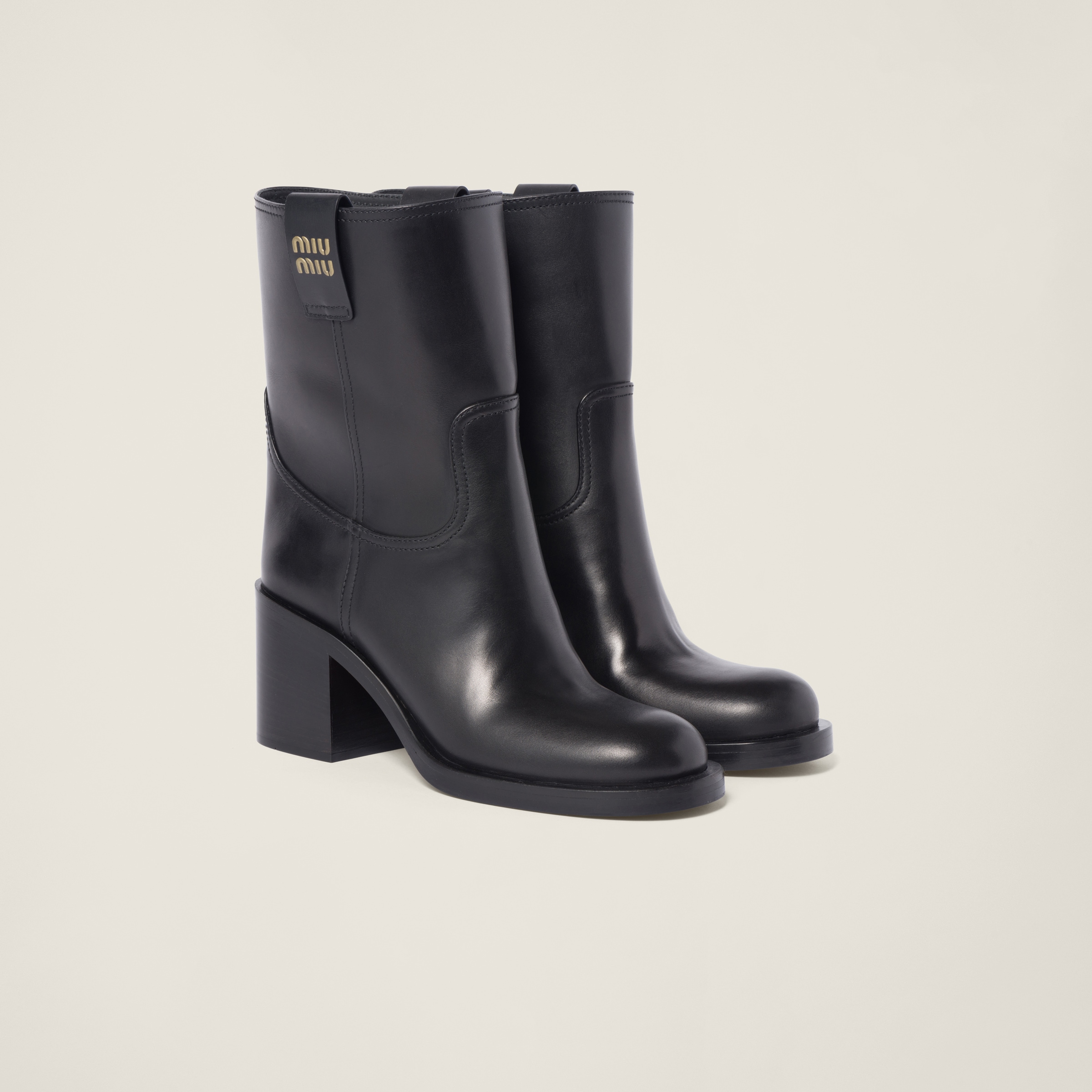 Miu miu leather boots on sale