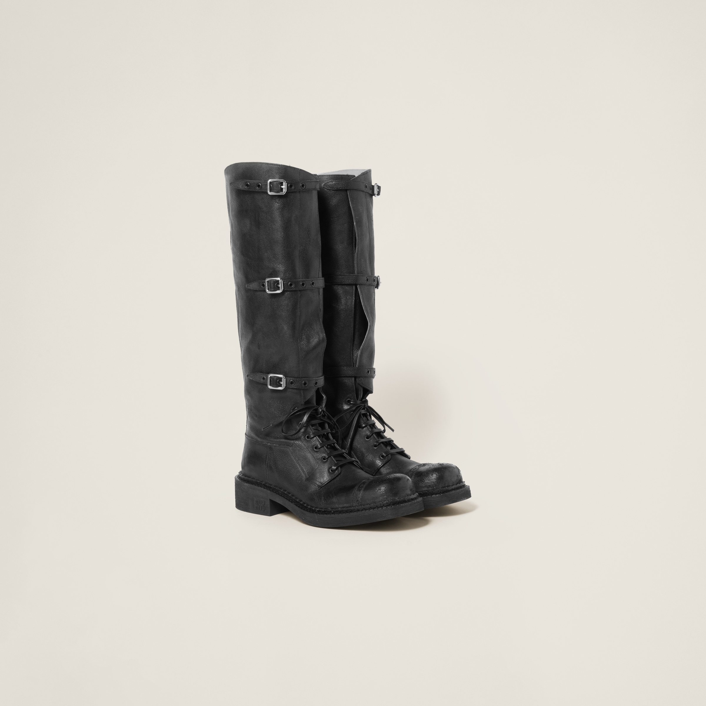 Miu miu black boots hotsell