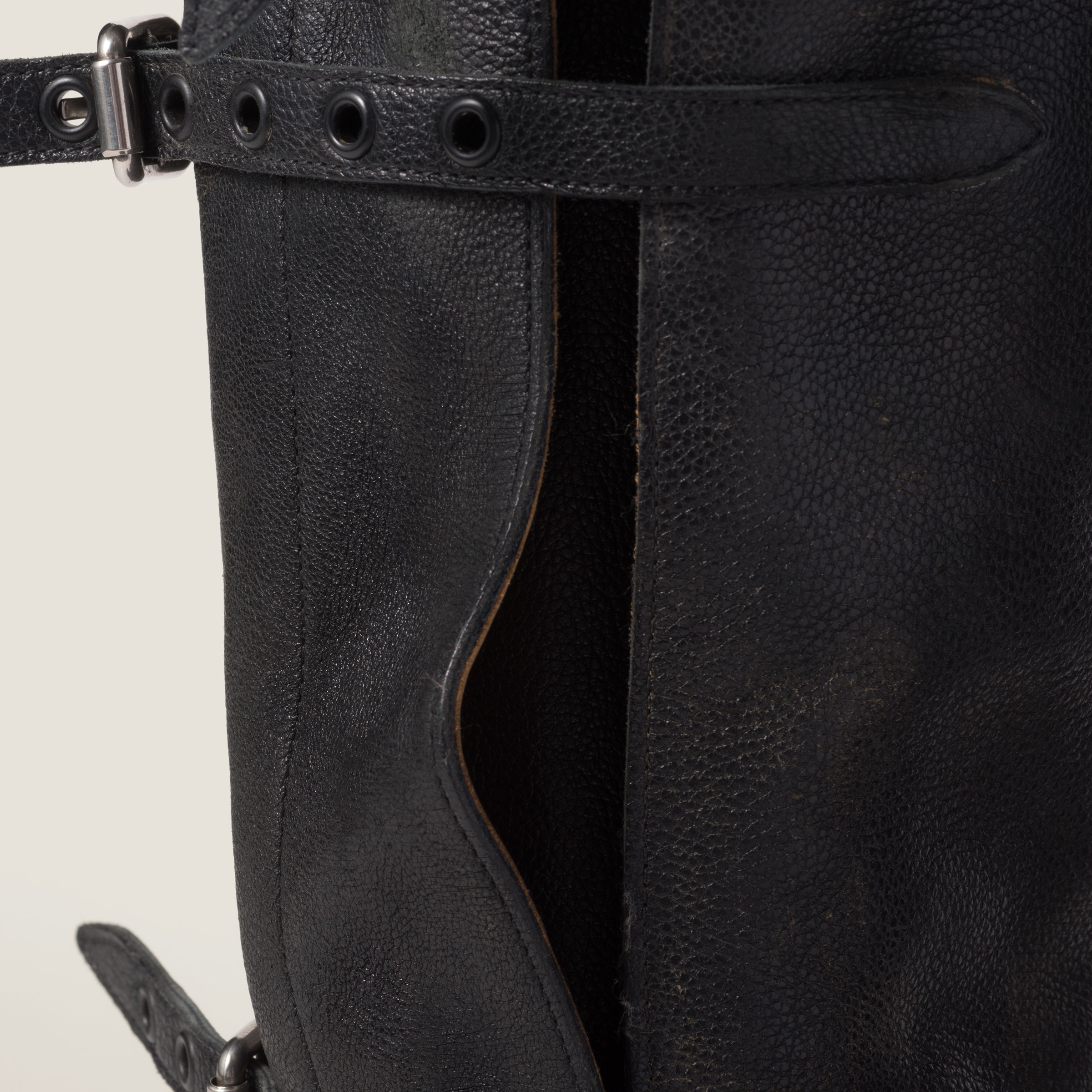 Miu Miu Leather Boots In Black