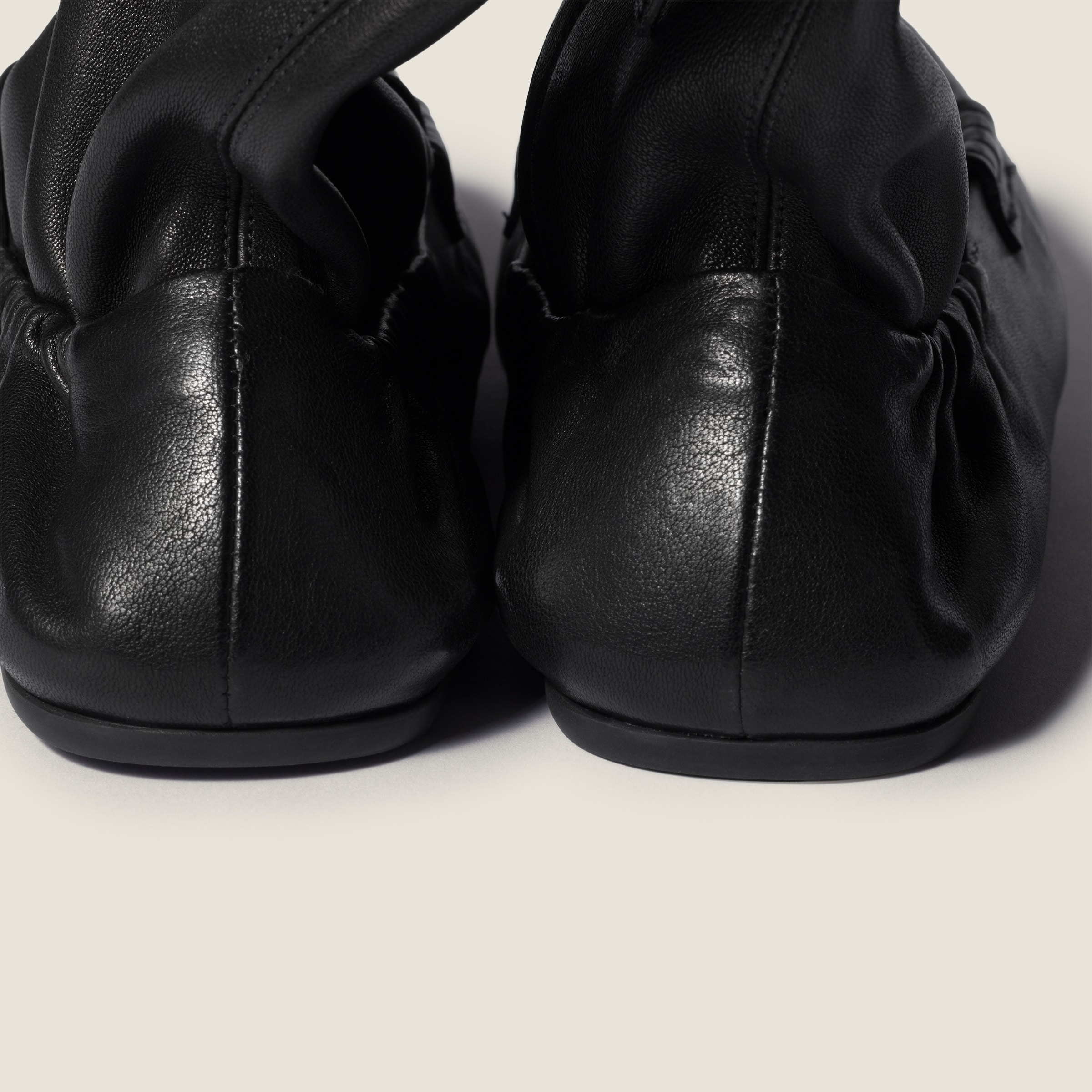 Miu Miu Ruches Nappa Leather Boots In Black