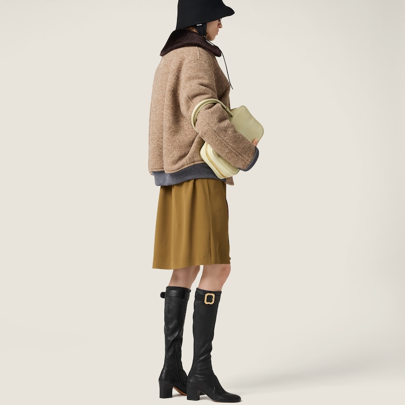 Nappa leather boots with buckle