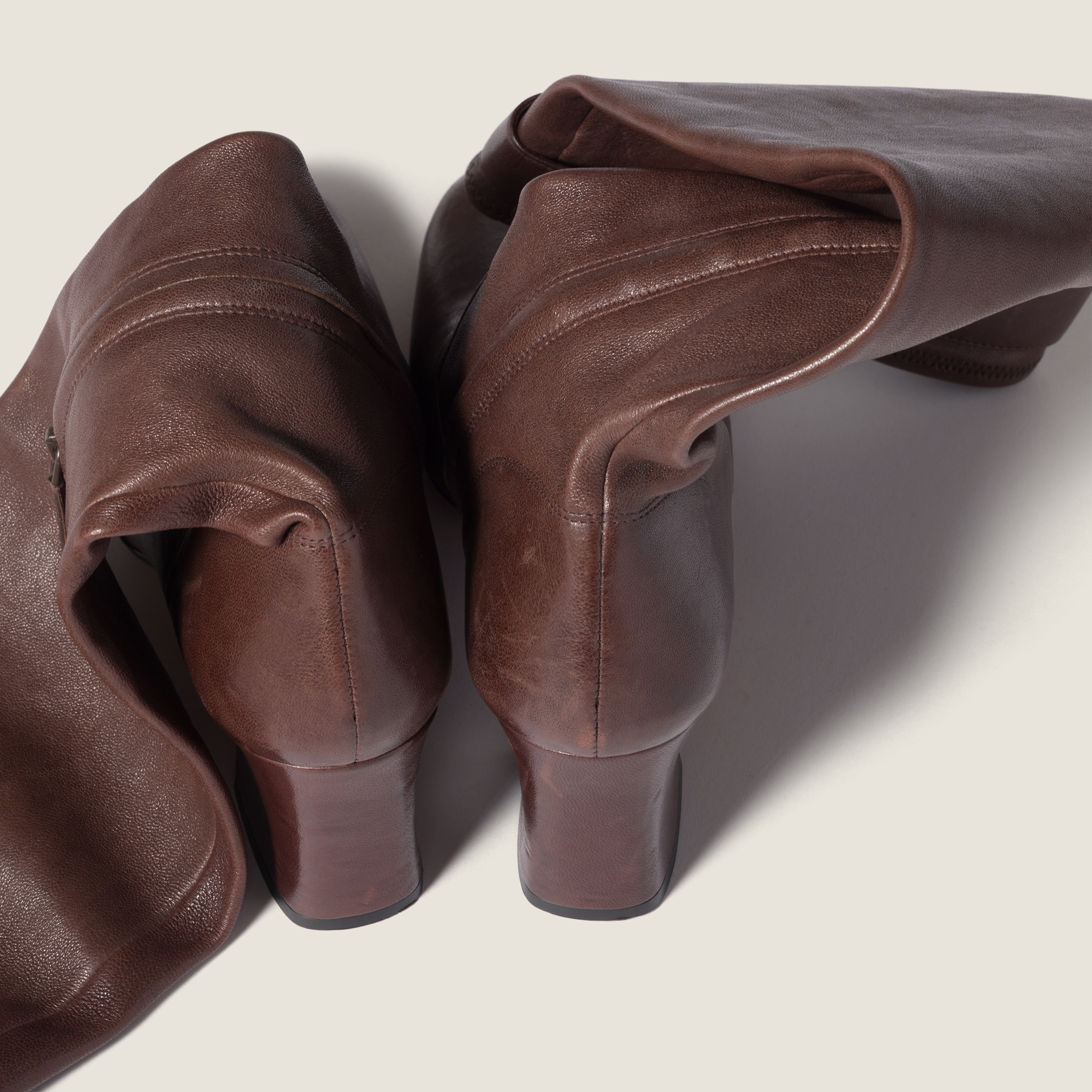 Miu Miu Nappa Leather Boots With Buckle In Brown