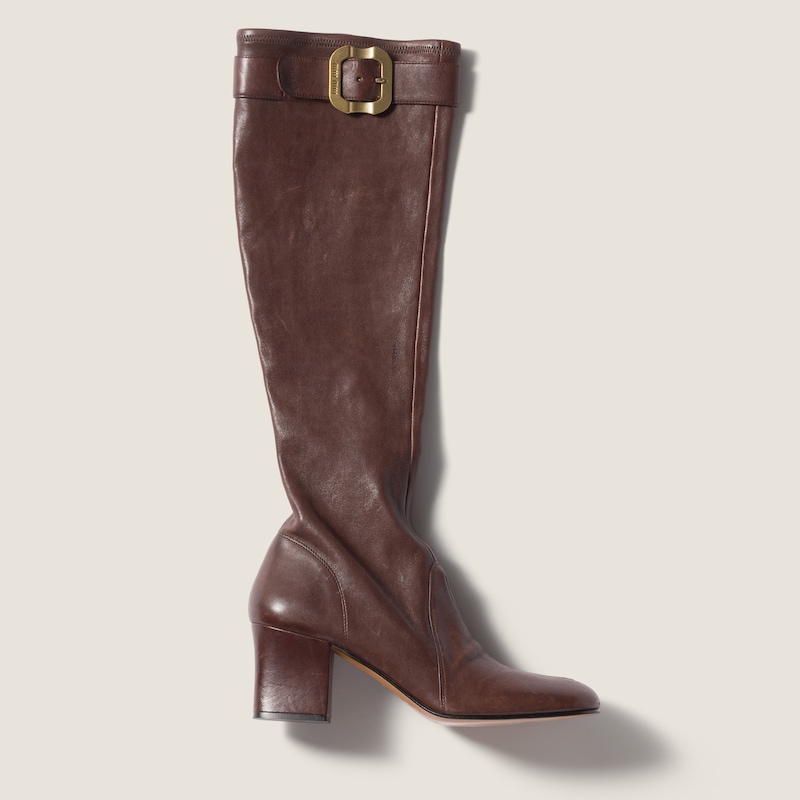 带扣Nappa皮革靴子