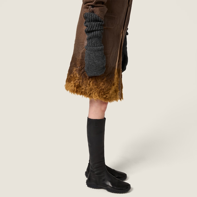 Stretch nappa leather boots