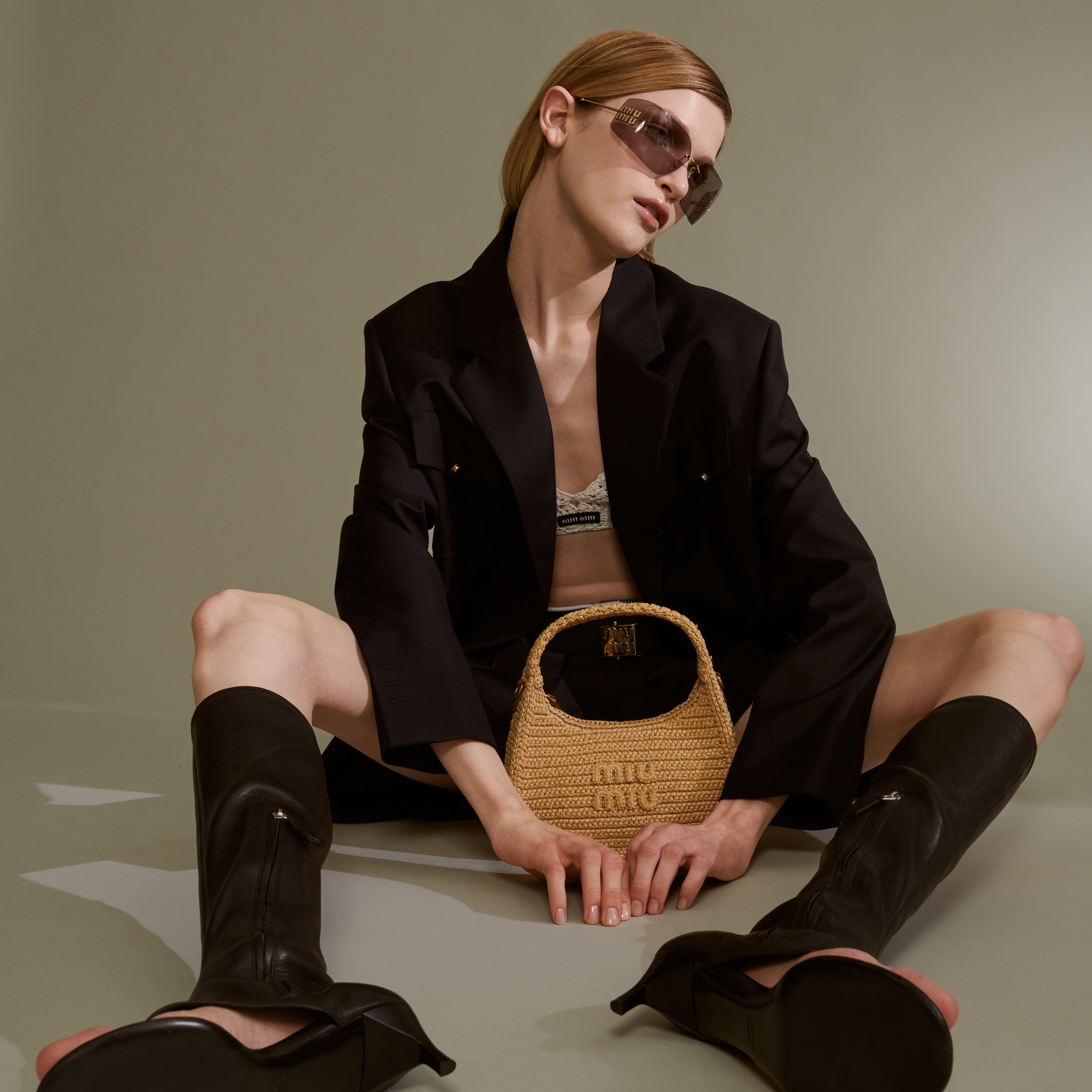 Miu miu leather boots hotsell