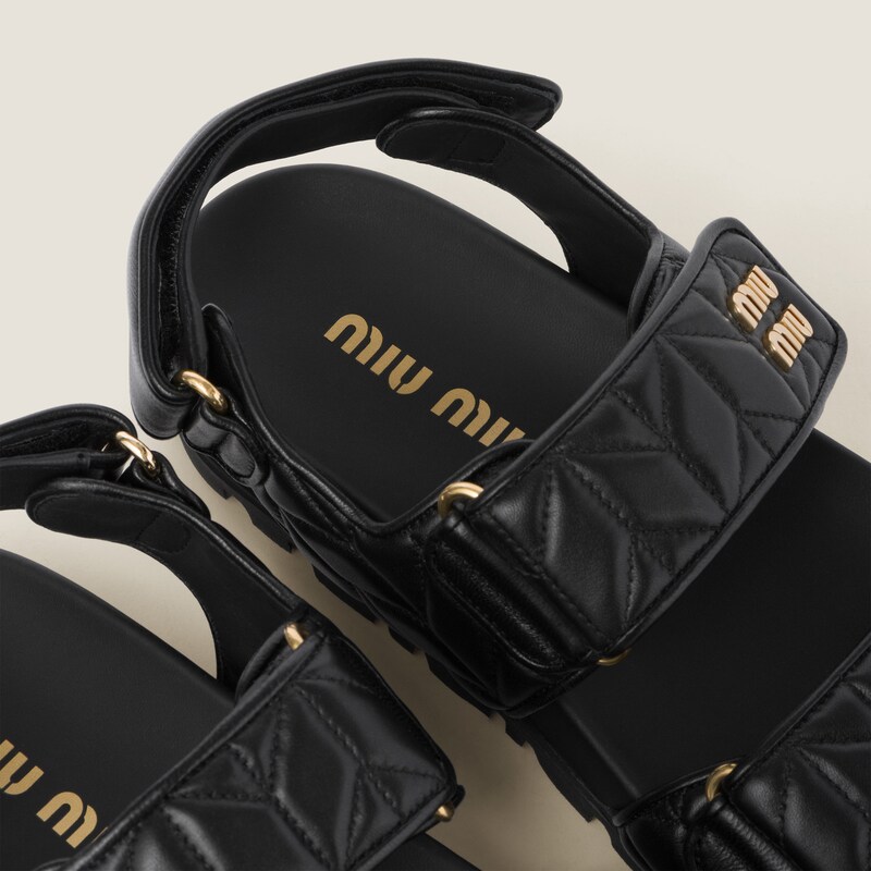 Sporty matelassé nappa leather sandals