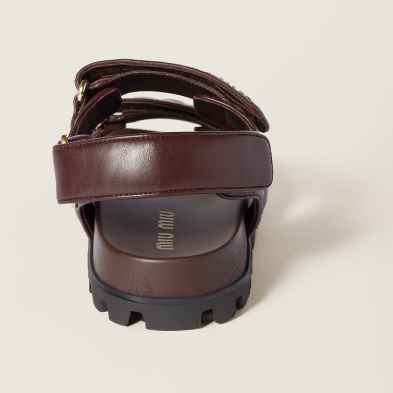 Sporty matelassé nappa leather sandals