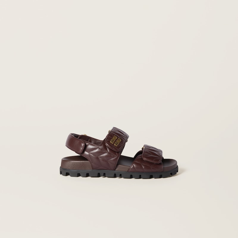 Sporty matelassé nappa leather sandals
