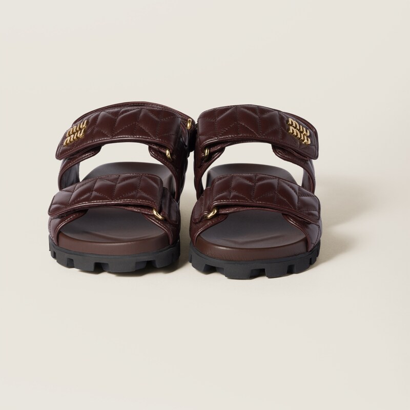 Sporty matelassé nappa leather sandals