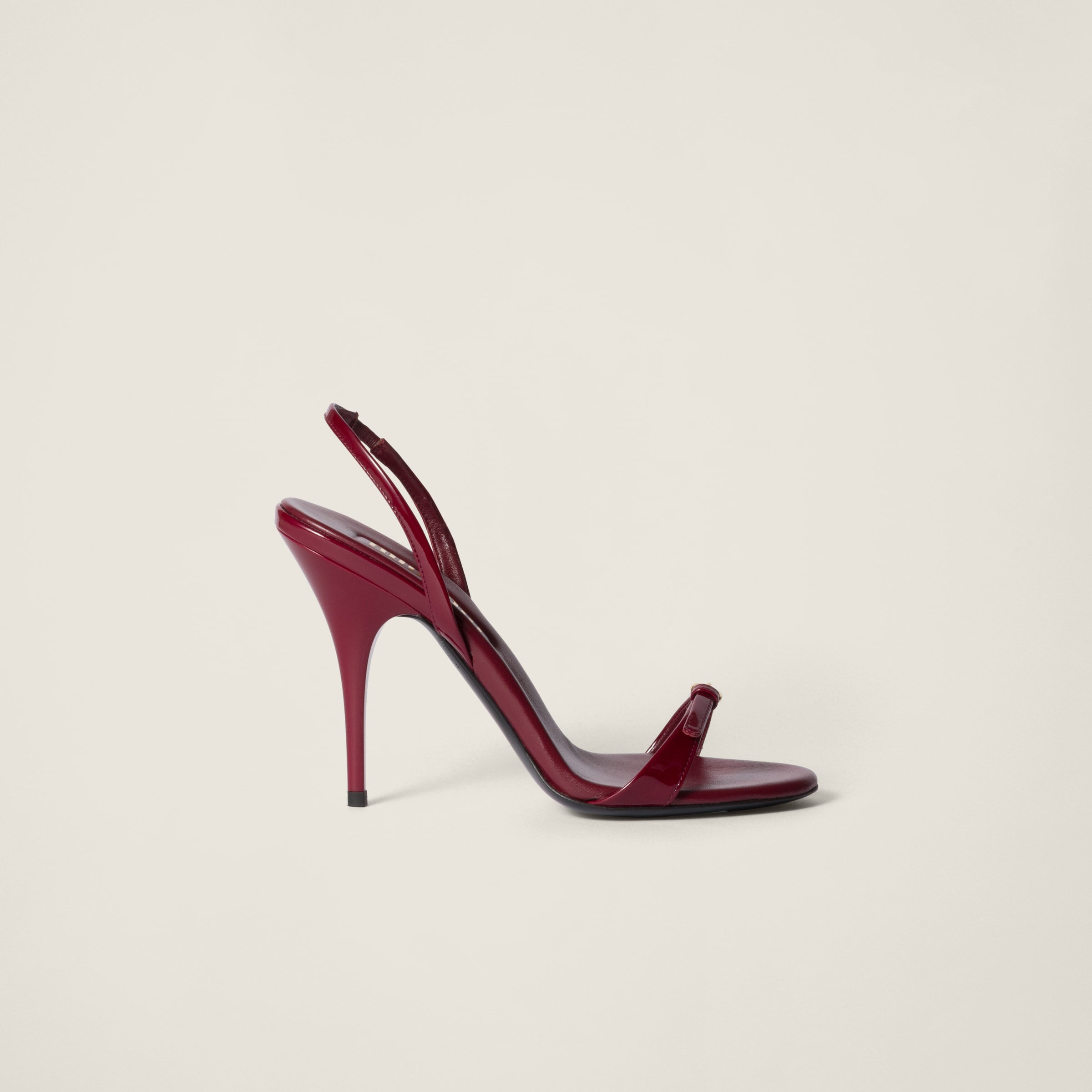 Crimson Patent Leather Sandals | Miu Miu Crimson Patent Leather Sandals | Miu Miu