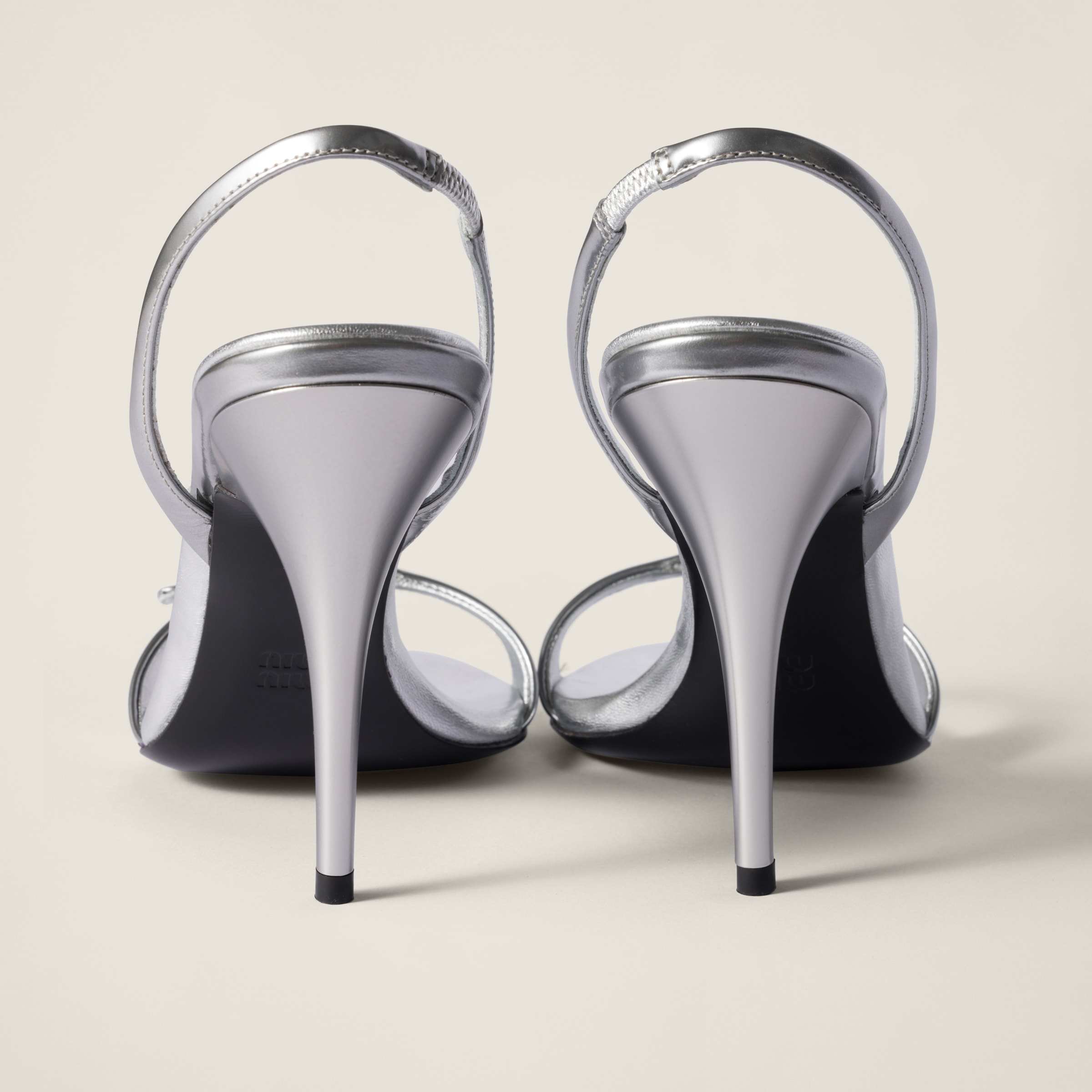 Miu miu metallic leather sandals sales
