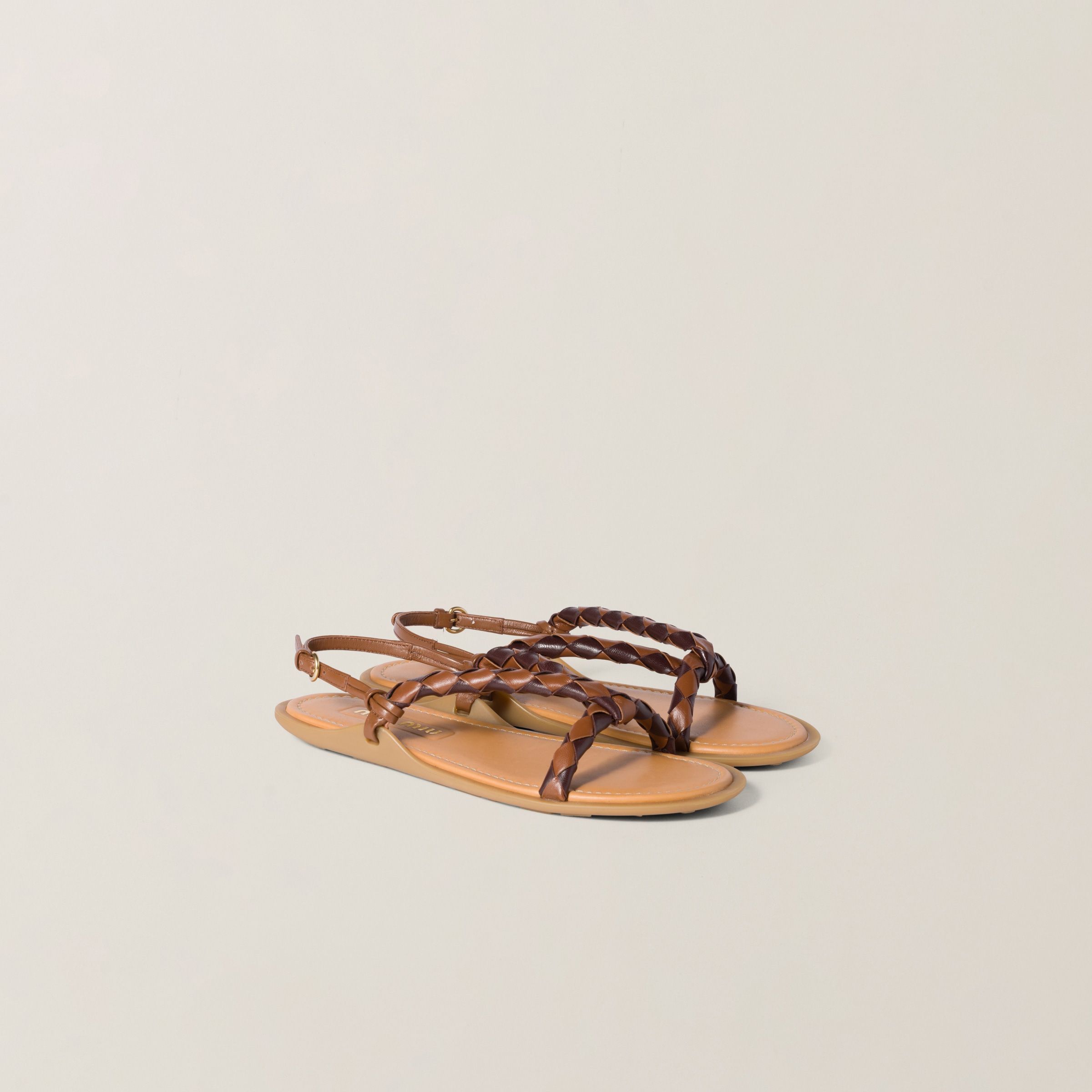 Miu Miu Braided Leather Sandals