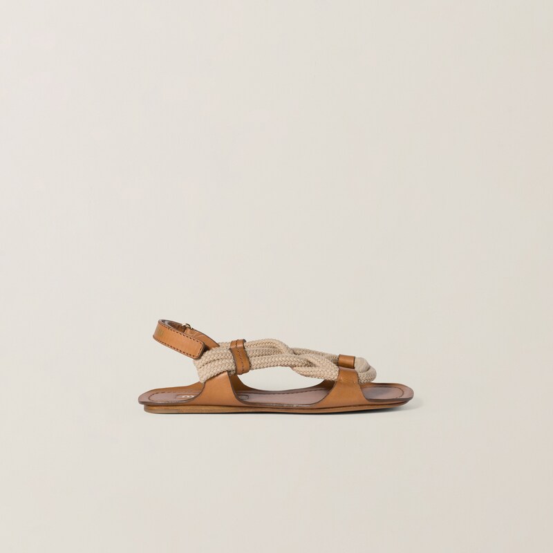 Flat cord sandals