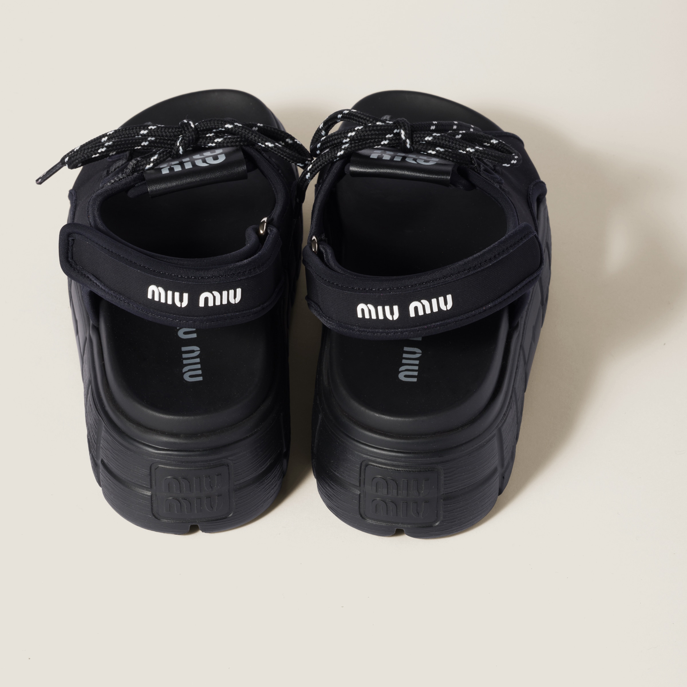 Miu Miu Chunky Neoprene Sandals In Black